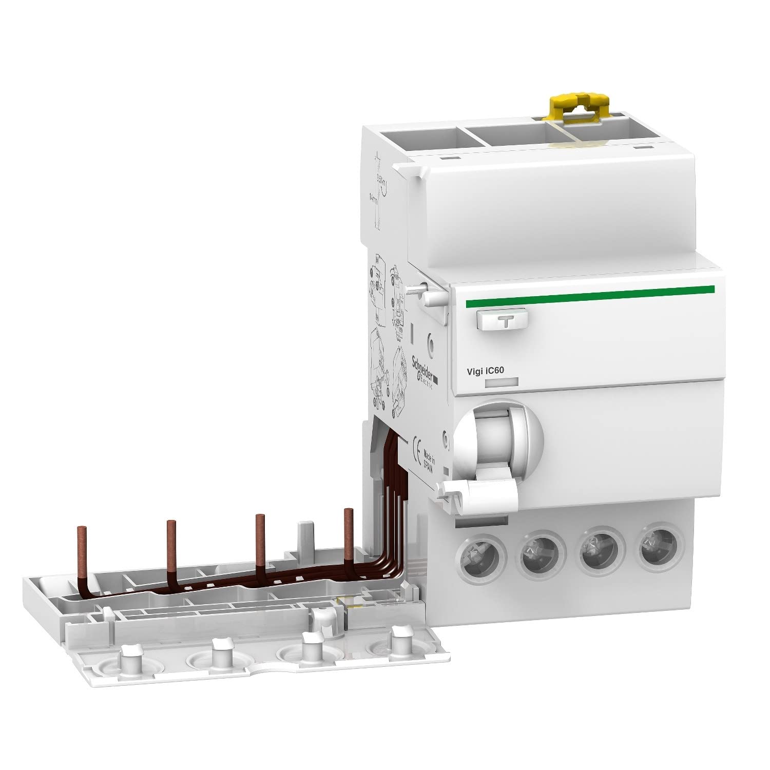 Schneider Electric Bloc additionnel de fuite à terre 4 pôles 25 A 300 mA Type AC pour Acti 9 Vigi Ic60