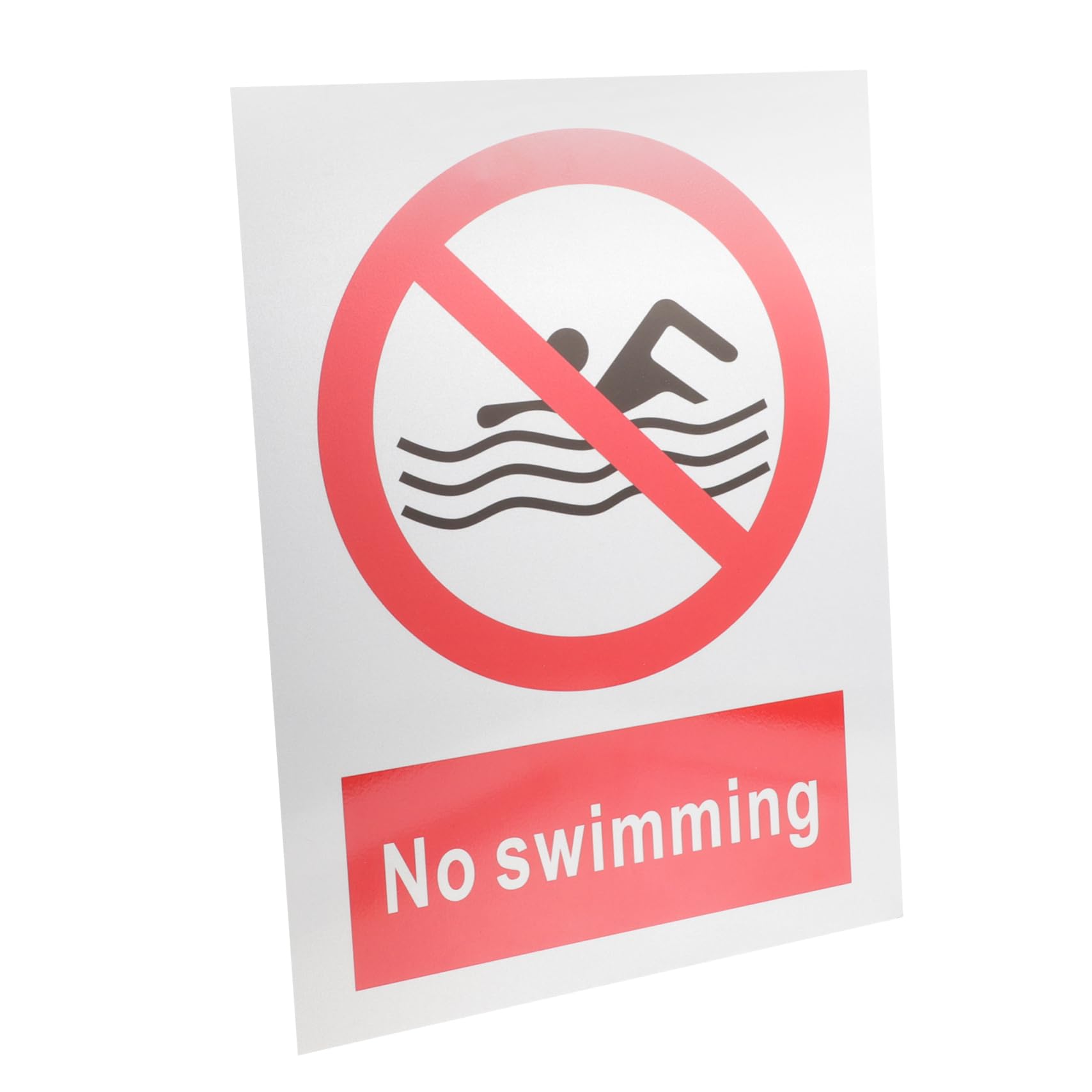 Kisangel Labels Swimming Pool Emblems Pool Rules No Swimming Warning Decals Warning Label Pool No Swimming Signs Pool Decals for Bottom of Pool Warning Sign Fishing Aluminum-picture-23