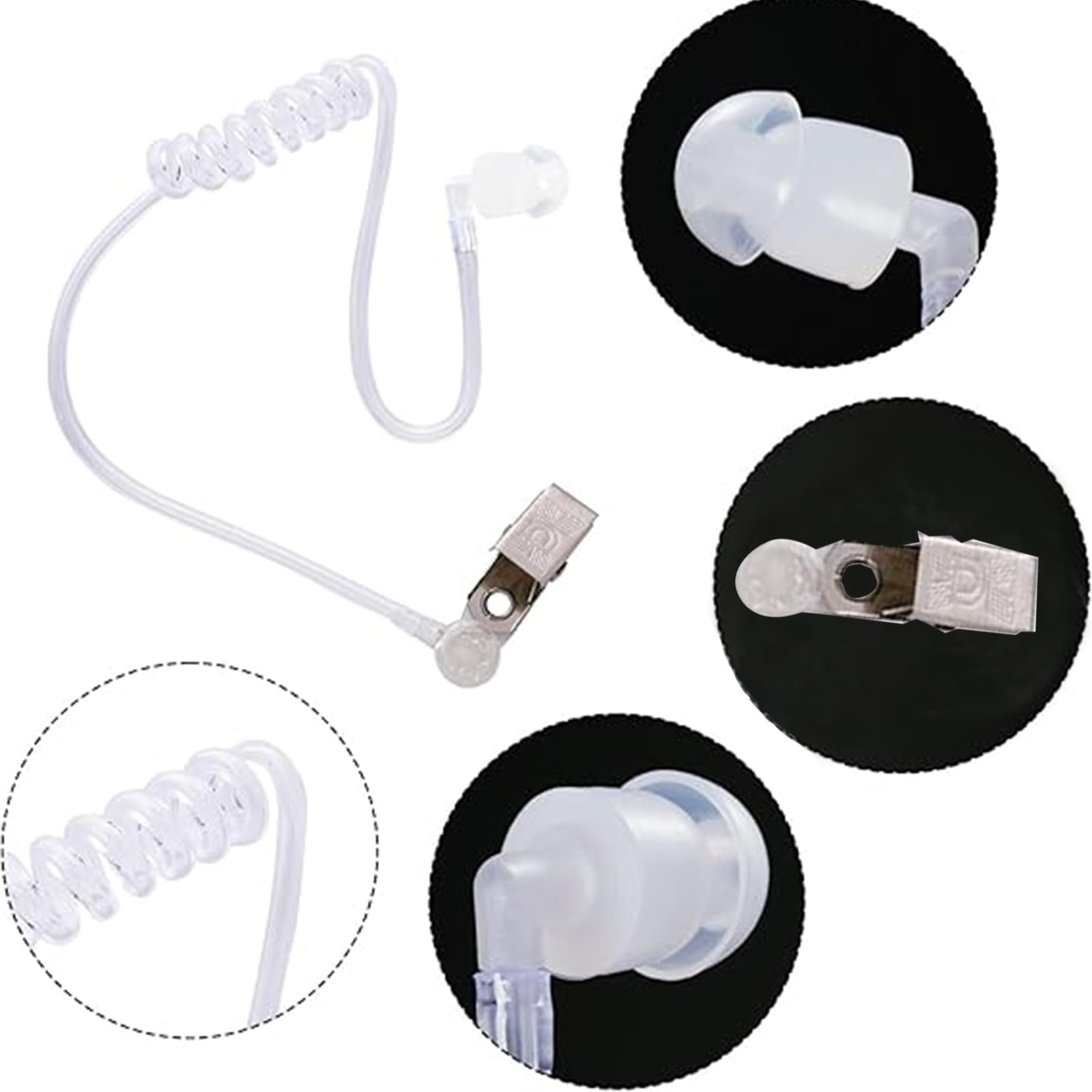 LIUQOBN 6 Pcs Costume Accessories, Agent Accessories Set, Includes sunglasses intercom line earplugs tie badge badge holder - Image 3