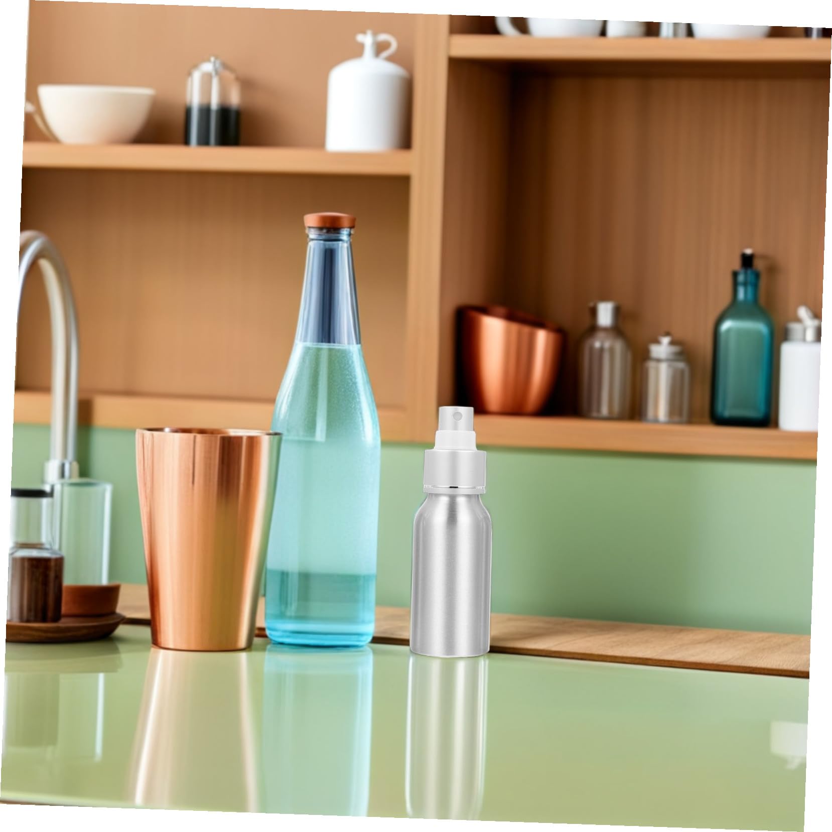 2 Stück Cocktailzerstäuber 50 Ml aus Aluminium und Pp Wiederbefüllbare Sprühflaschen für Wein und Sherries Tragbar für Home Riegel und Küche