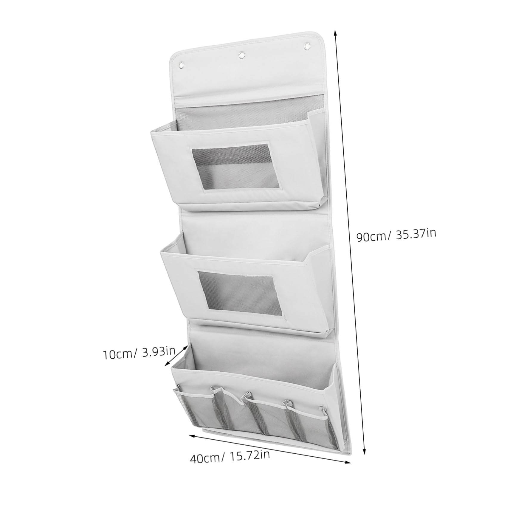 Organizer da Appendere per Porta, Borsa Portaoggetti Grigio Tasche e Fori Multipli, Lavabile, Salvaspazio per Bagno e Camera da Letto