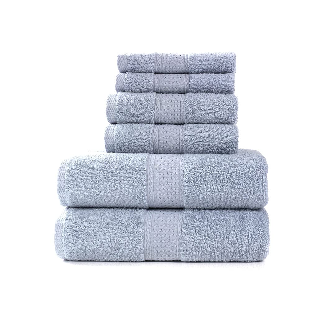 Bath Towel Set 2 Large Bath Towels 2 Hand Towels 2 Washcloths Hotel Soft Cotton Highly Absorbent Bathroom