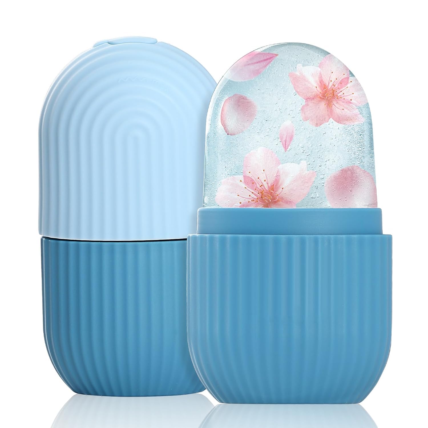 XML Ice Face Roller Silicone Facial Cube (PACK OF-3) for Eyes Neck Massage Remove Dark Circle Pore Shrink Face Beauty Skin Care Ice Mould (BLUE)