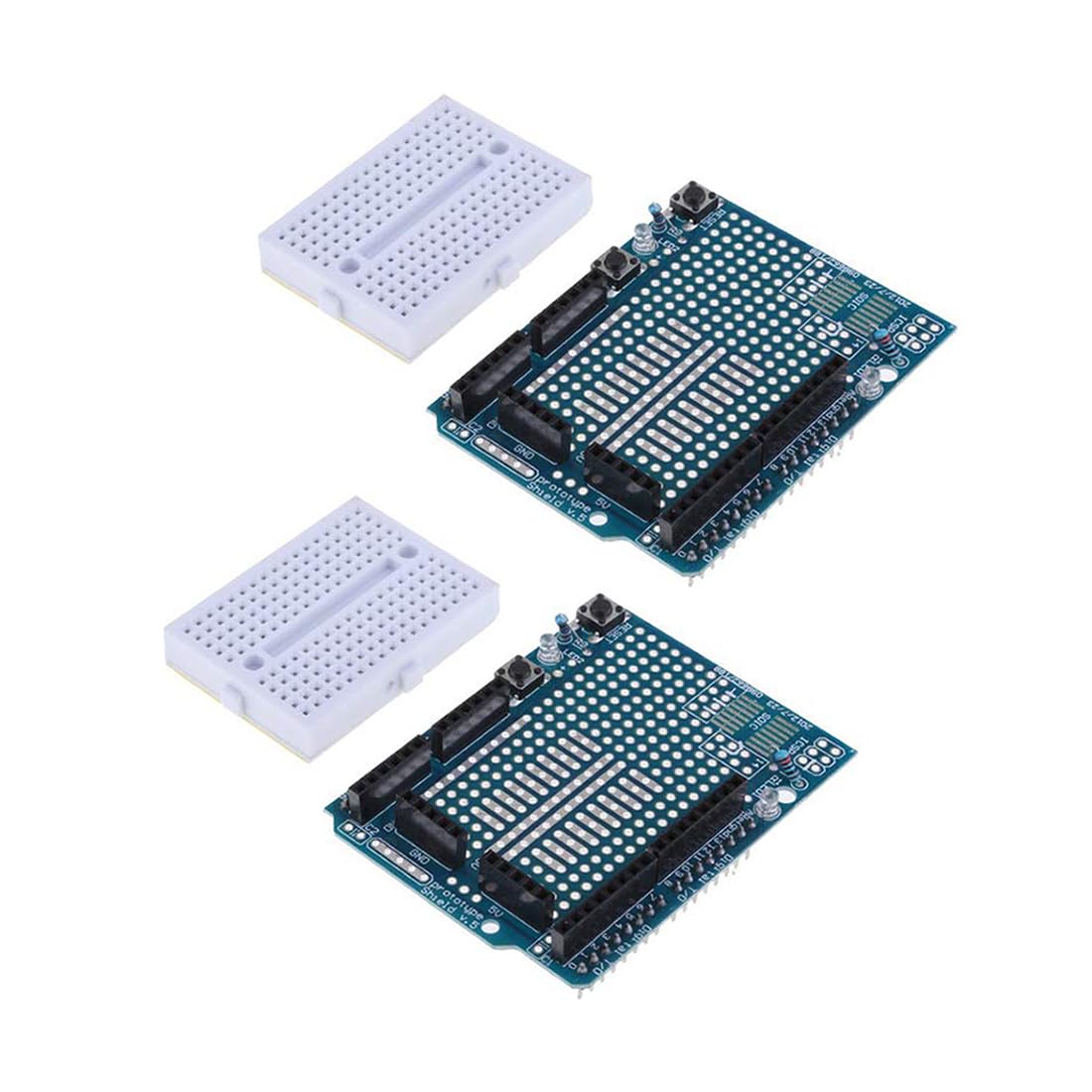 HiLetgo 2pcs UNO R3 Proto Shield Prototype Expansion Board with SYB-170 Mini Breadboard Based for Arduino UNO R3 ProtoShield
