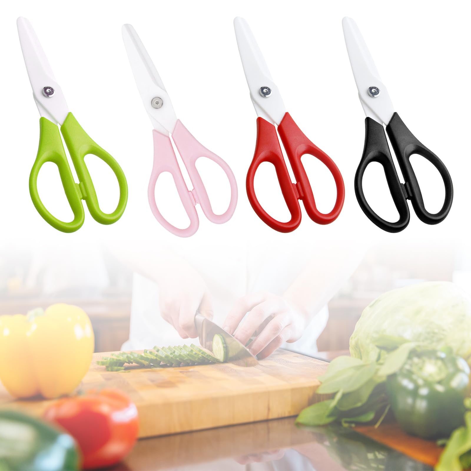 DIIOOMIEEU 8 inch Zirconia Ceramics Portable Babies Hand Tools PP Handle Children's Complementary Food Scissors Kitchen