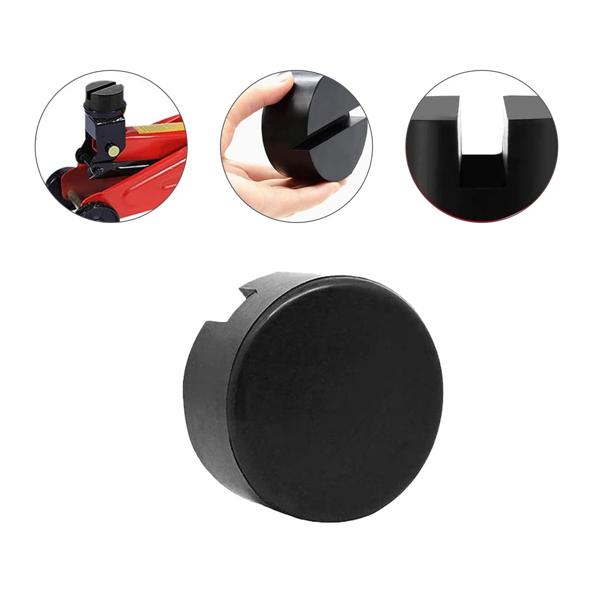 2 Supports Caoutchouc Pour Cric - 75x75x25mm - Protection Véhicule Et Stabilité