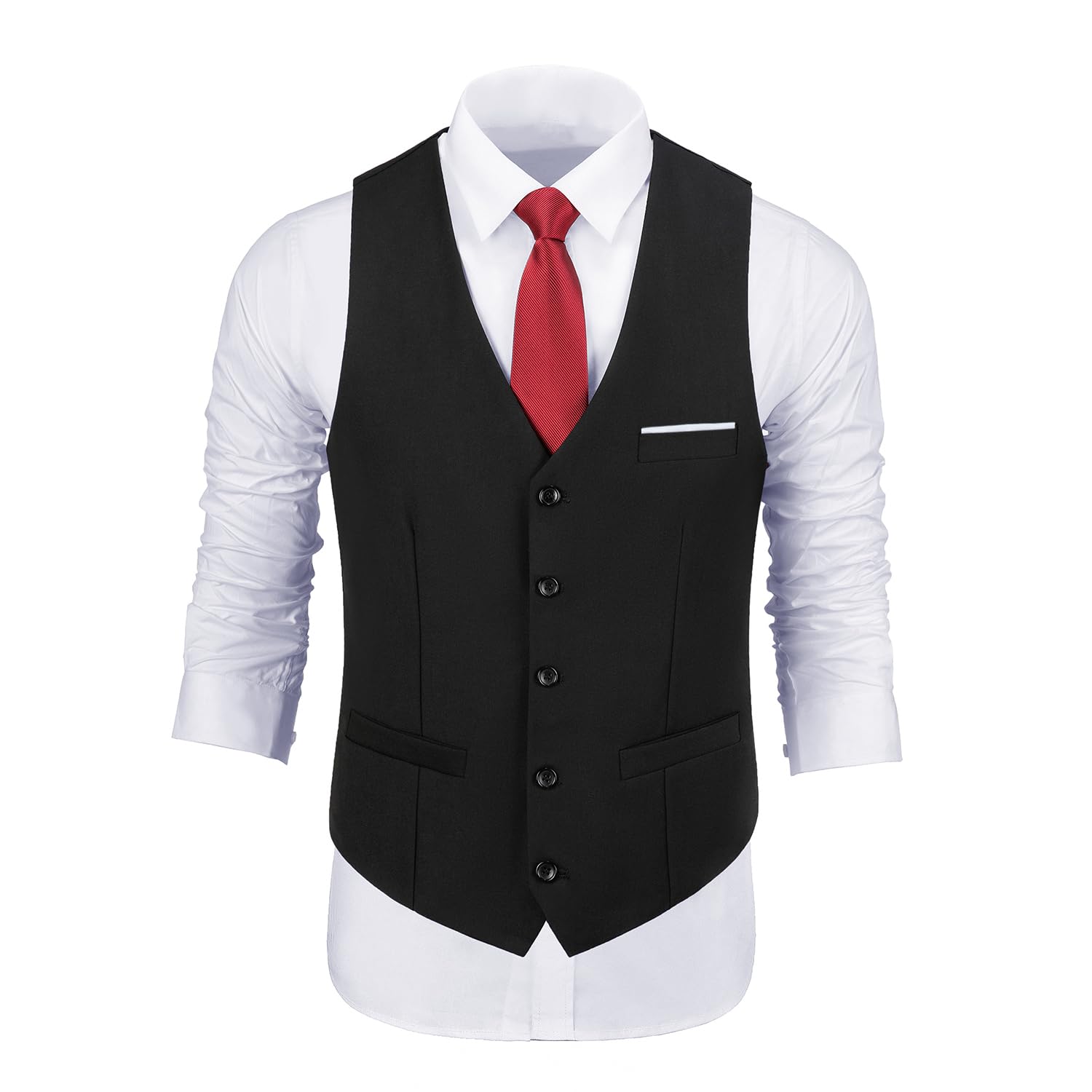 bakerbear Mens Suit Vests Formal Vest for Men Vest Dress Men's Tuxedo Vests Waistcoat Black Navy Blue-picture-40