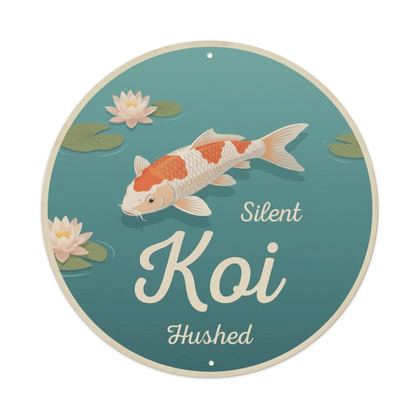 Metal Tin Sign Koi Fish Bright Radiant Gleam Japan Retro