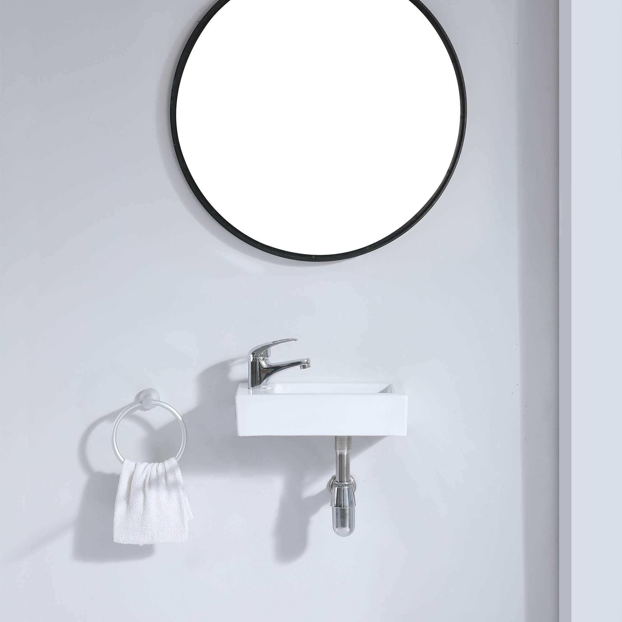 Buy Eridanus Wash Basin Sink, Series VentoLeft, Ceramic Rectangular