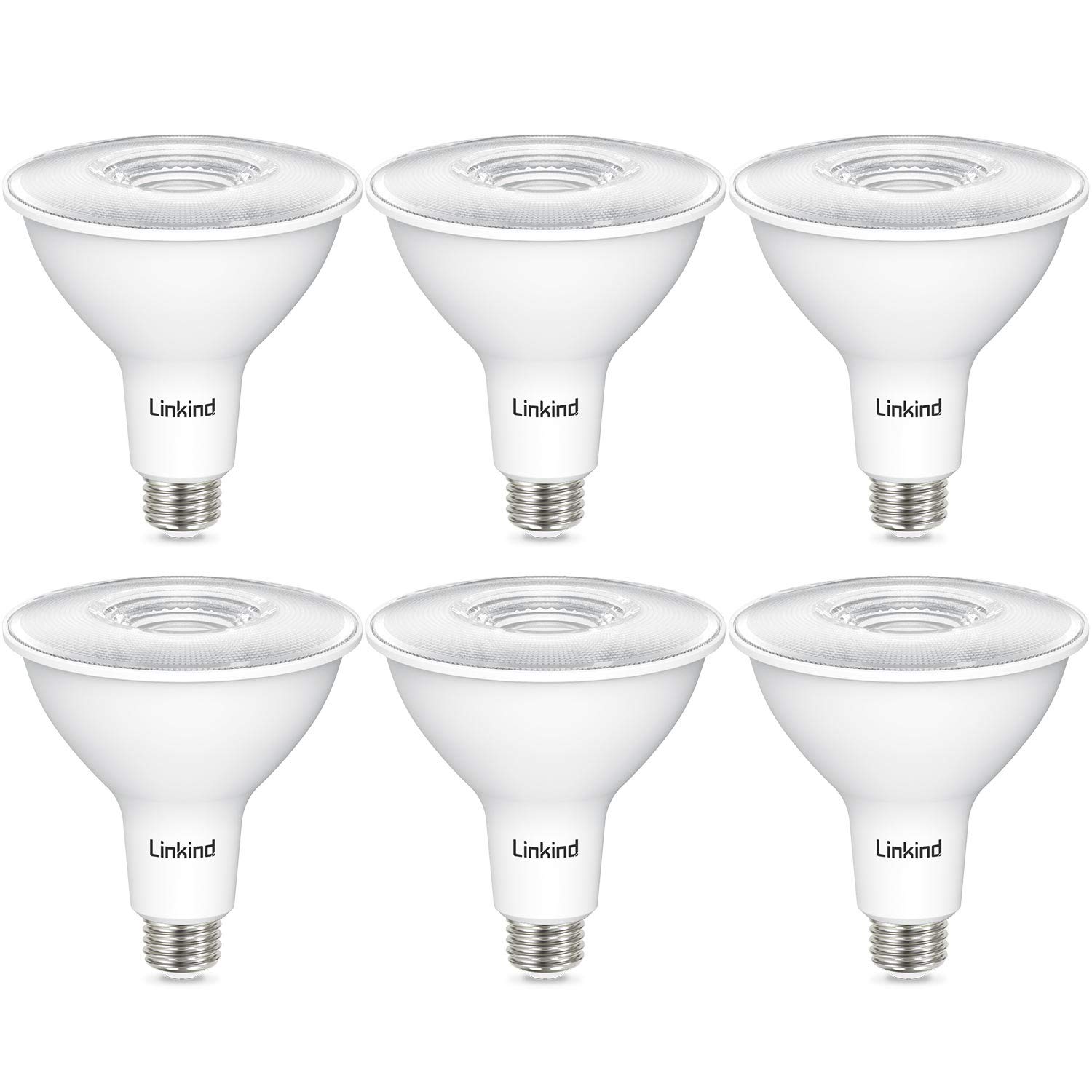 PAR38 LED Flood Light, Linkind Outdoor Dimmable LED Light Bulb, 13W (90W Equivalent), 3000K Warm White, 1000lm, Indoor/Outdoor Flood Light, Wet Location, UL Listed, FCC, 6 Pack