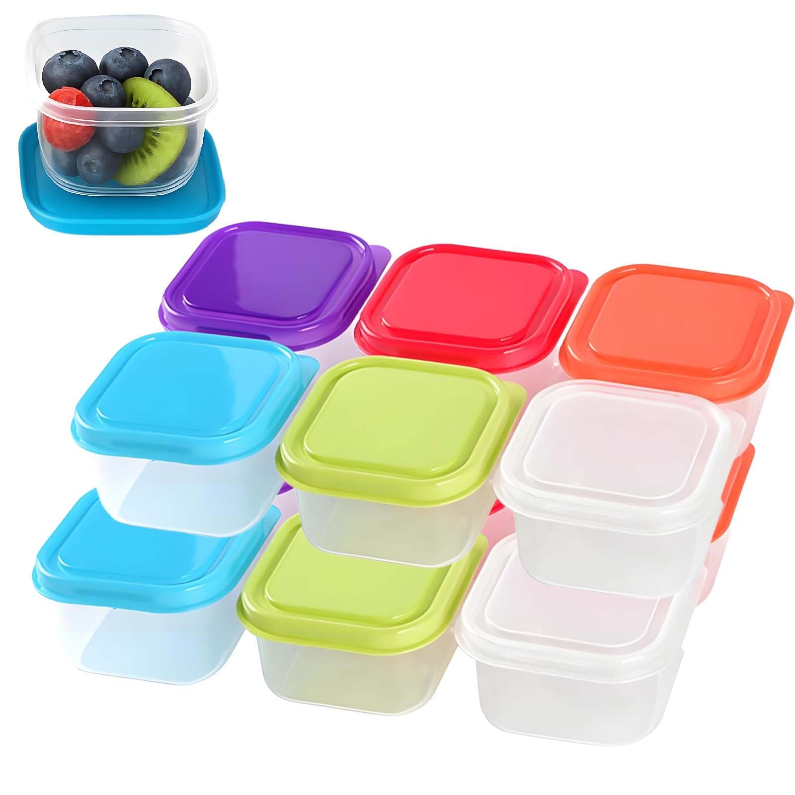 aieieii 12 Pcs Small Snack Pots With Lids, Small Containers with Lids, Stackable Mini Snack Pots, Durable Suitable for Storing Seasonings Snacks and Other Tiny Items