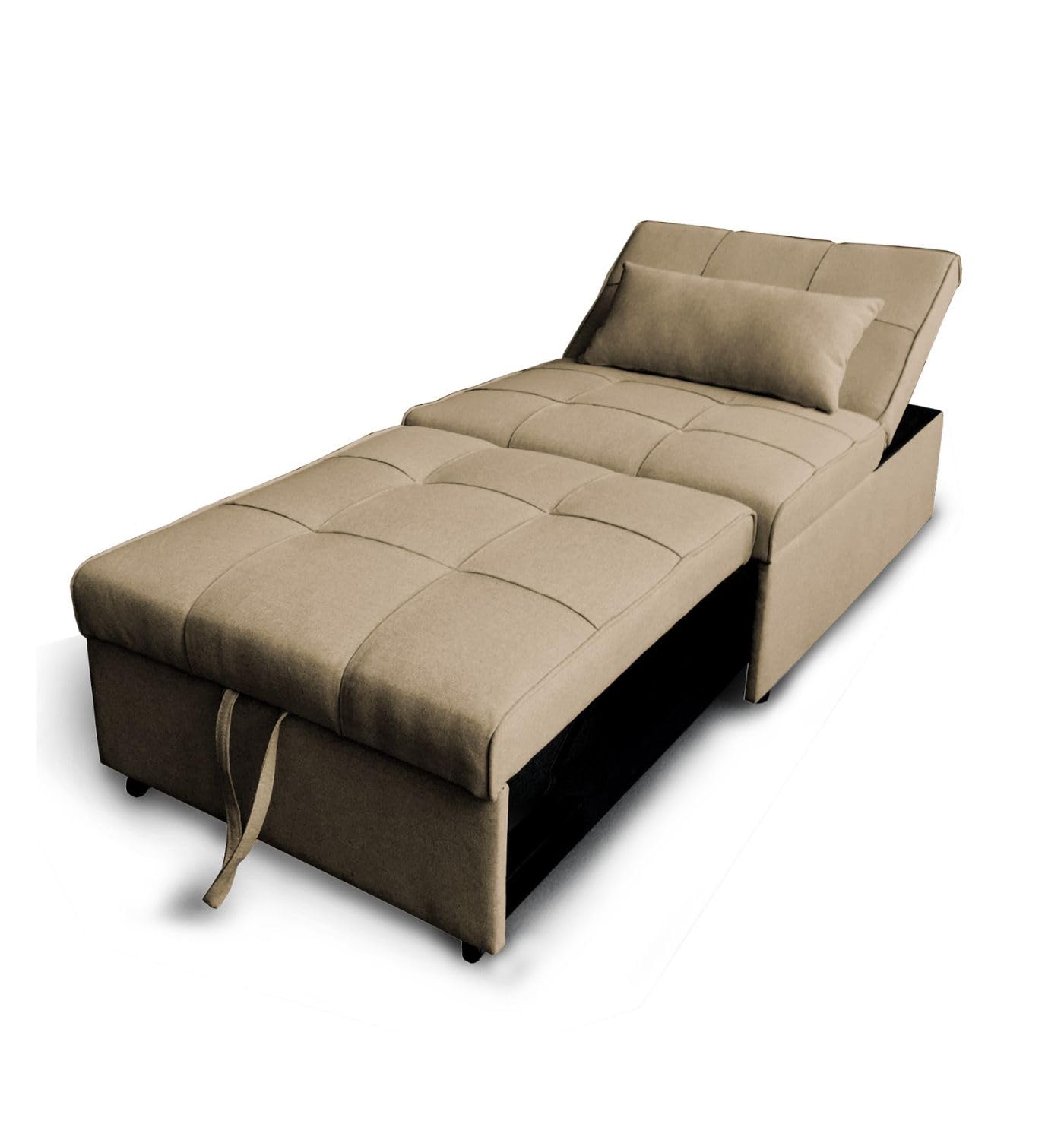 Arredo Stock Pouf 3 in 1 trasformabile in poltrona e in letto tortora 112x81x88 cm