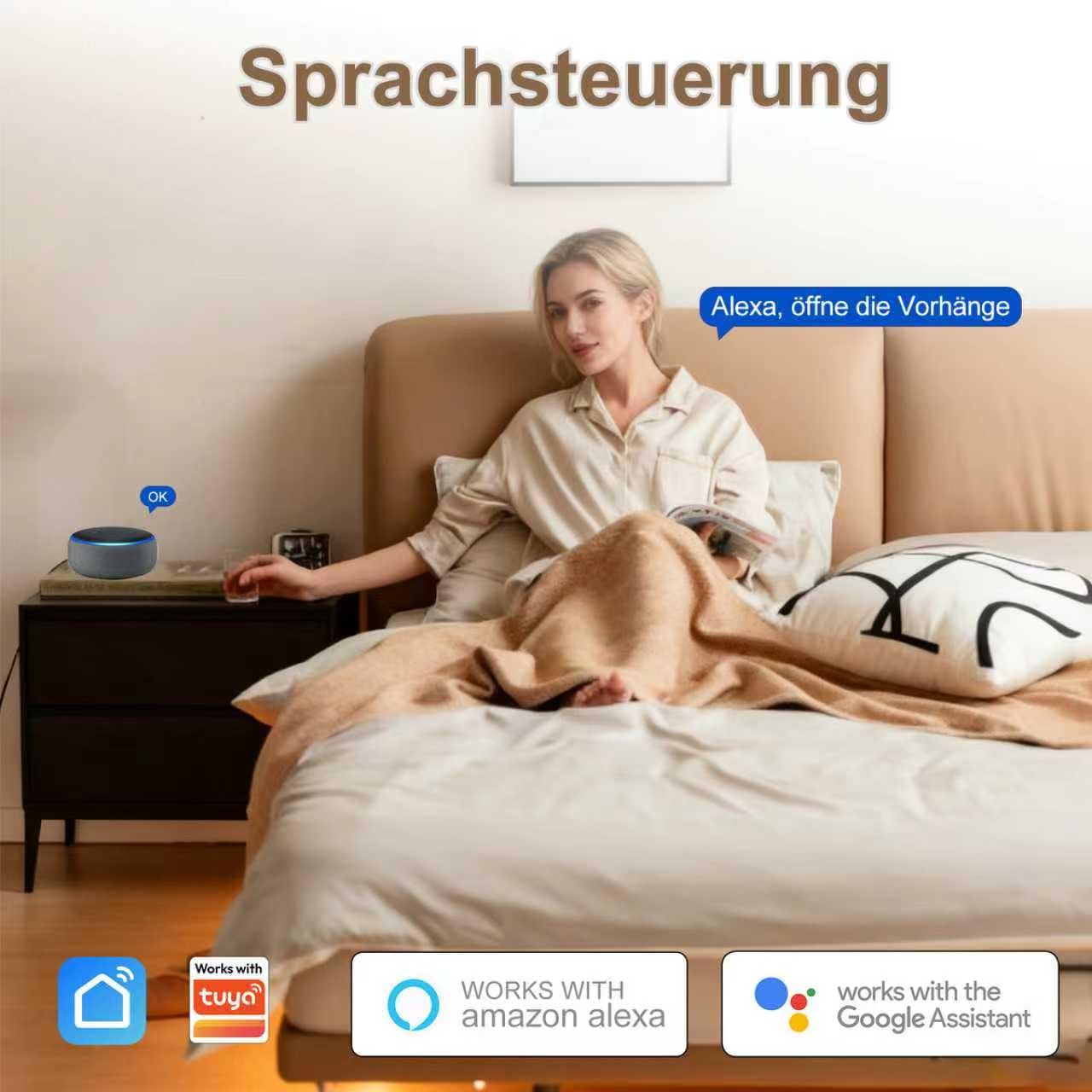 Prise Connectée WiFi 16A Intelligente – Sprachsteuerung & App, kompatibel mit Alexa, Google Home (2,4 GHz) – Überwachung, Energieverbrauch, Minutenzähler, – kompatibel mit Tuya, Smart Life (4 PACK)