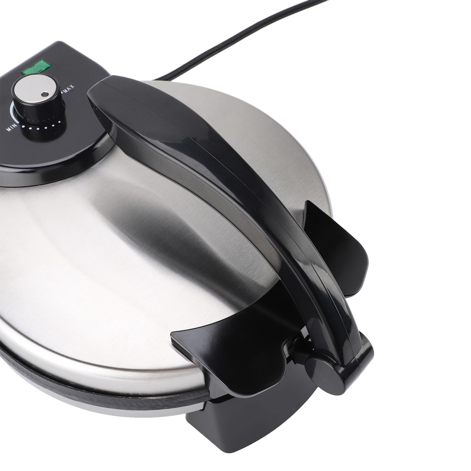 Aoresac Pressa elettrica per omelette, 25,4 cm, controllo della temperatura, macchina per preparare roti antiaderente con coperchio in acciaio inox, pancake grandi, funzionamento sicuro e