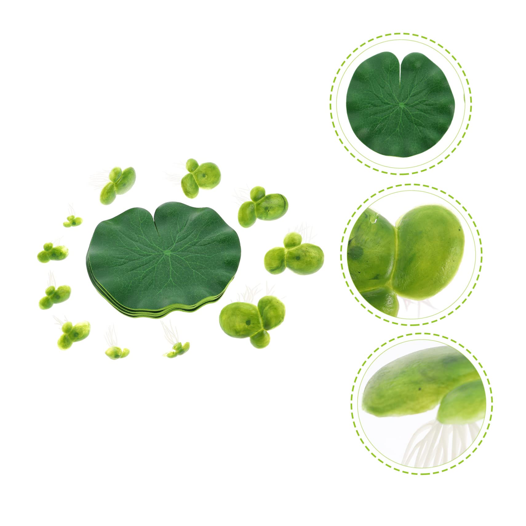 BESPORTBLE 4ensembles Plantes Flottantes Artificielles Plastique Pour Décoration Aquarium Nénuphars Verts Accessoires Naturels Pour Écosystème Aquatique