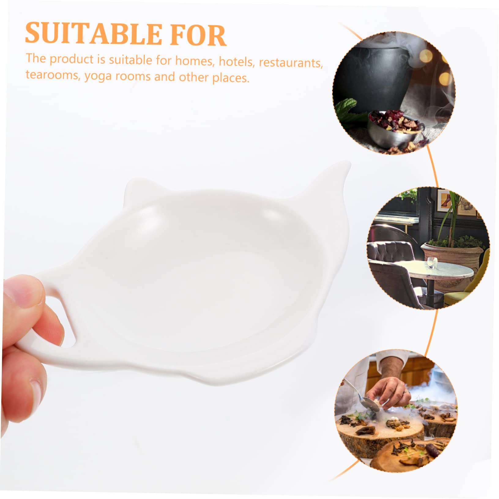 Cabilock Teabag Coaster Decorative Teabag Dish for Household Use Smooth Edges Design Tea Bag Holder for Home Office Present for Tea Lovers