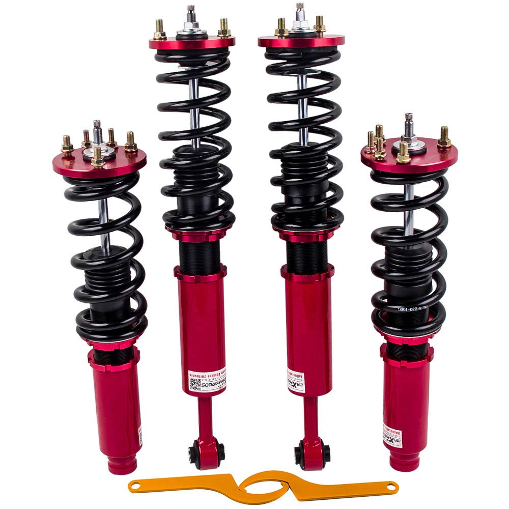 maXpeedingrods Suspensión roscada de dureza ajustable para Accord Bj. 03-07 para Acura TSX 04-08 Rojo