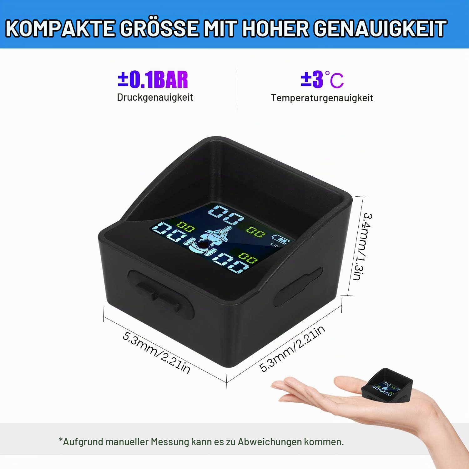 Reifendrucküberwachungssystem TPMS Wireless Smart Tire Monitor mit 3 externen Sensoren Sunshade Auto Tire Alarm für Dreirad-Dreirad