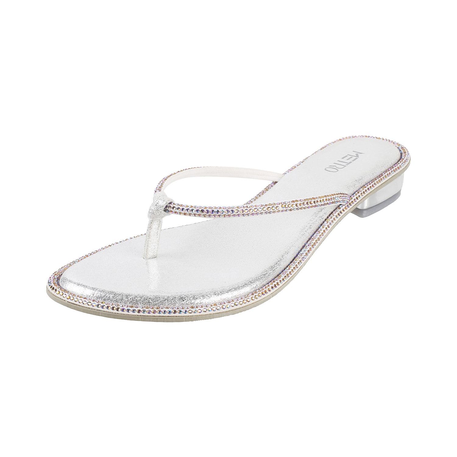 Metro Women Silver Flat Fashion Chappal UK/5 EU/38 (35-392) (B0CG3K6BTY) Amazon Price History, Amazon Price Tracker