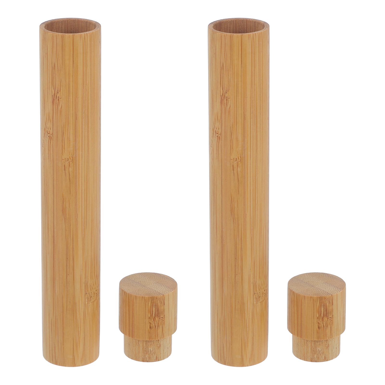 SUPVOX 2pcs Bamboo Document Storage Tubes 2.5cm Diameter for Artwork, Poster, Certificate Transport and Mailing, Portable Drawing Paper Holder Cylinder for Home and Office Use