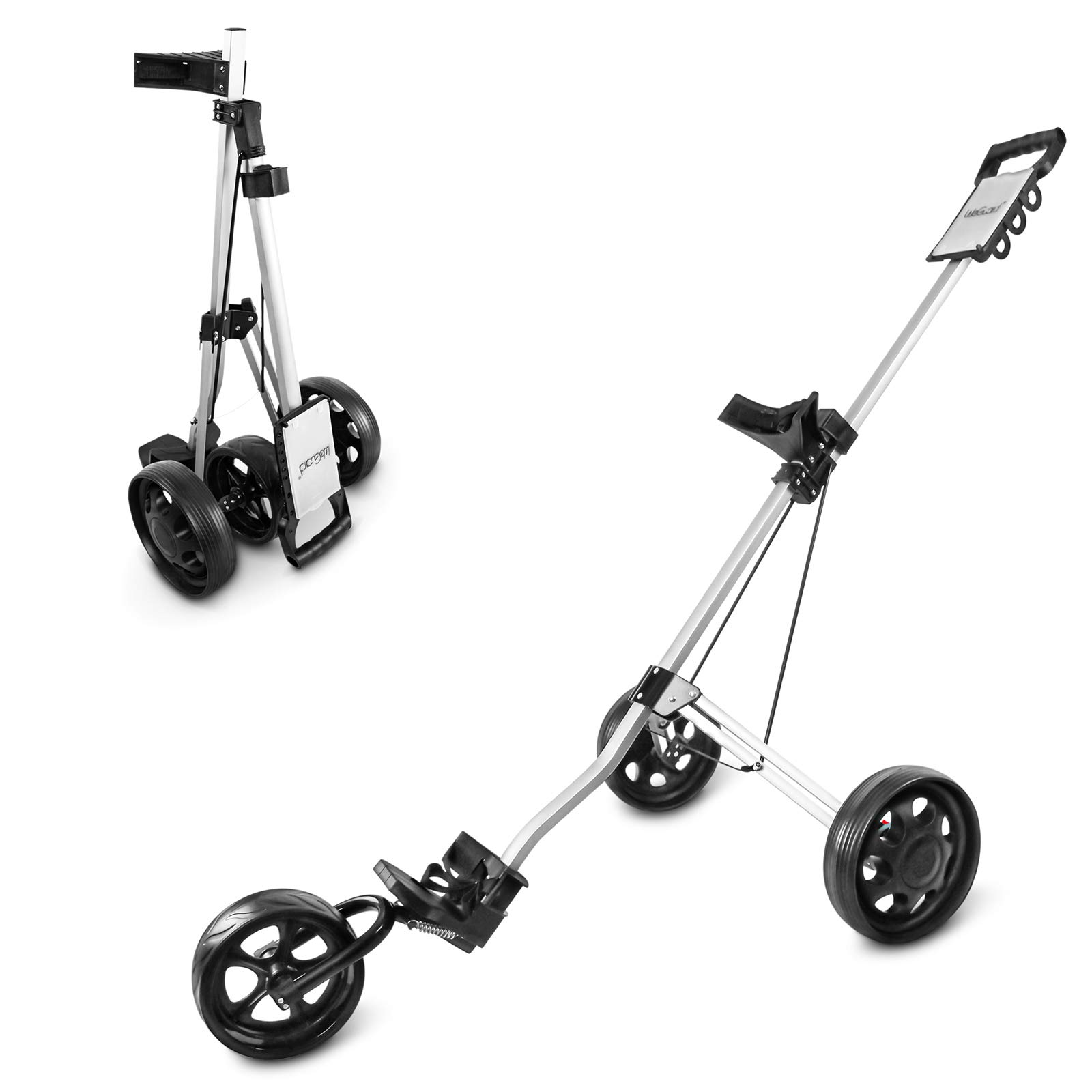 Buy BOBOPRO 3 Wheel Golf Push Cart, Lightweight Sturdy Folding Golf Pull Trolley w/Foot Brake