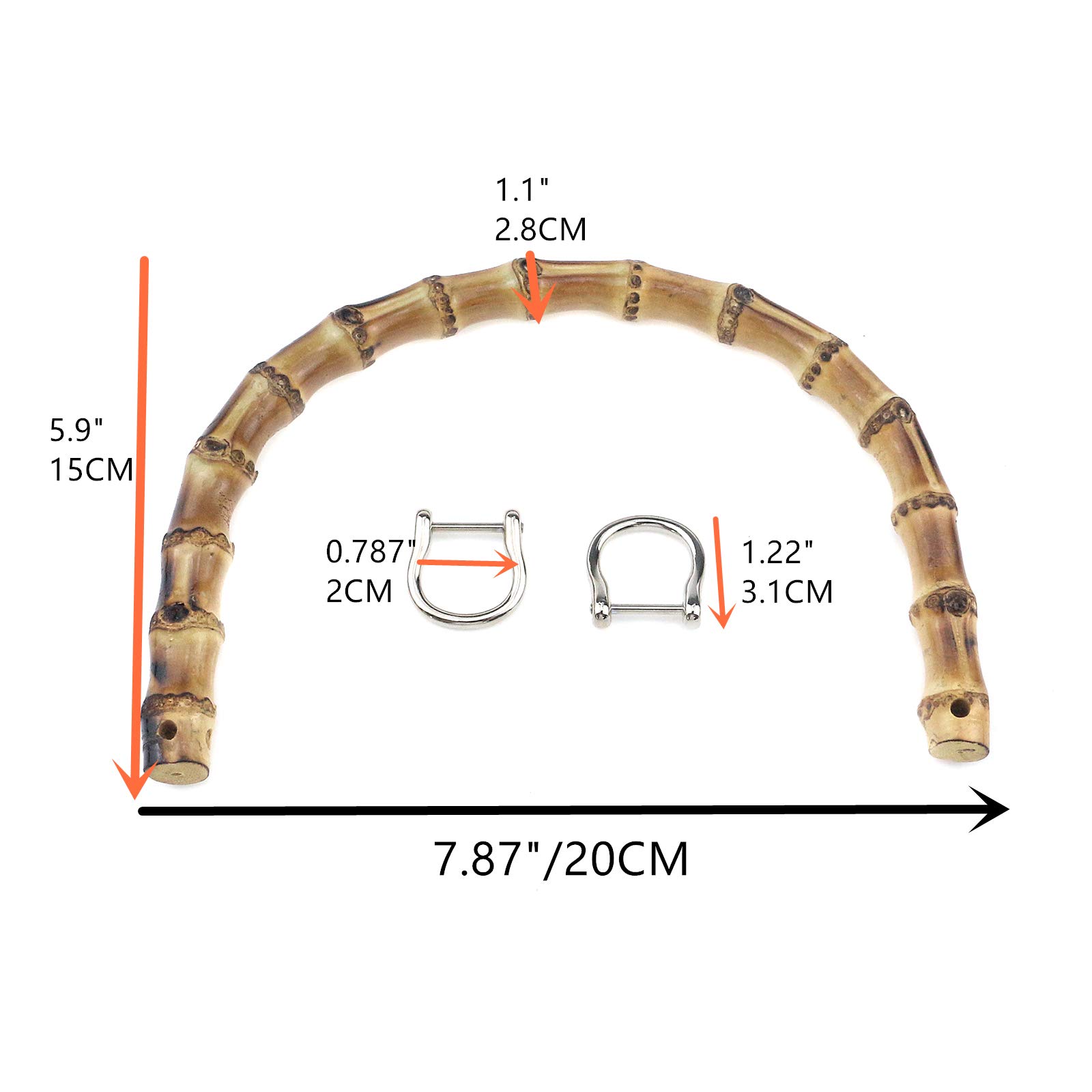 Bitray Imitation Bamboo Bag Handles Replacement U Shape Plastic Purse Handbag Handles for DIY Bags Accessories Light Brown - 2pcs - Image 6