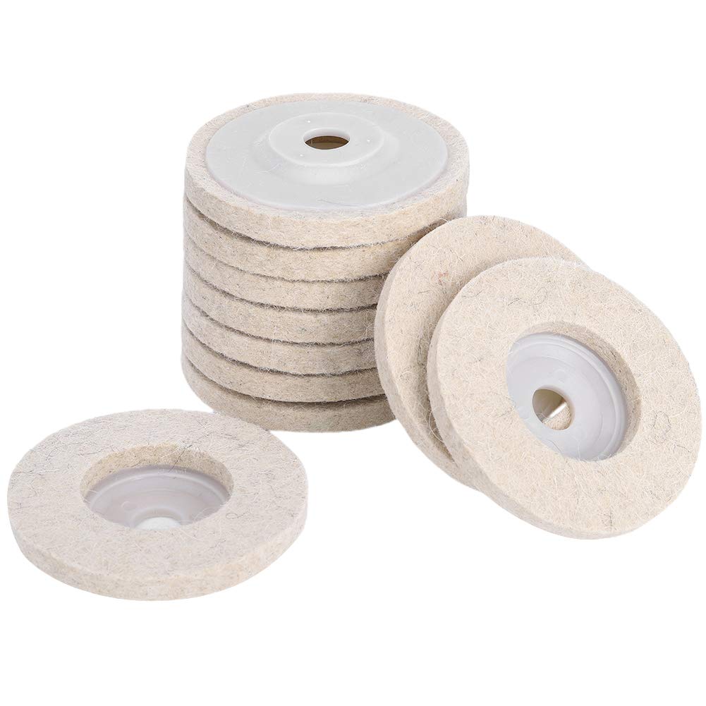 Wool Polishing Wheel, 10pcs Angle Grinder Polishing Discs Wool Buffing Grinding Wheel Pads Kits for Metal Jewelry(1#)
