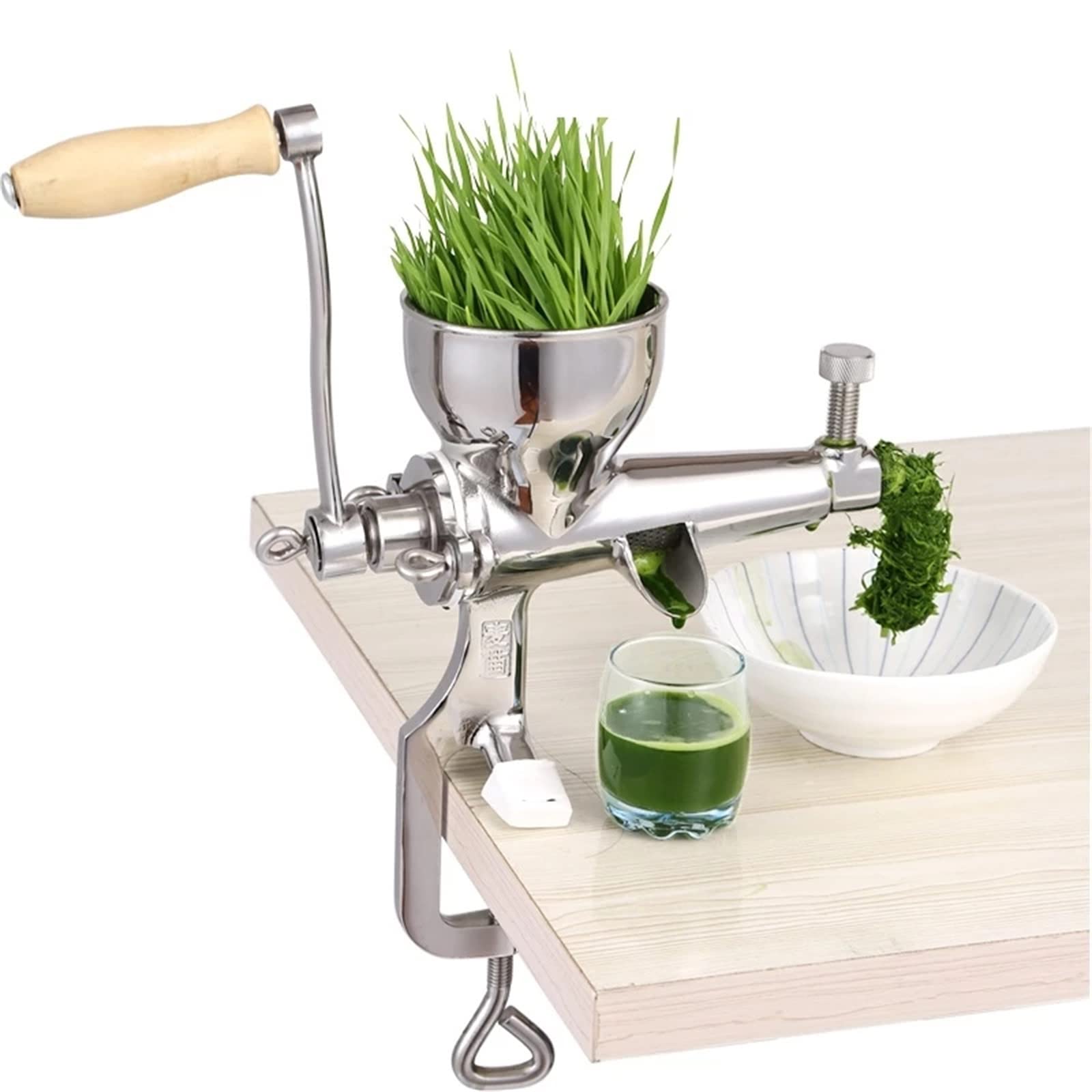 Exprimidor manual exprimidor de hierba de trigo exprimidor de acero inoxidable exprimidor de frutas vegetales filtro rápido para frutas, verduras, jengibre, granada