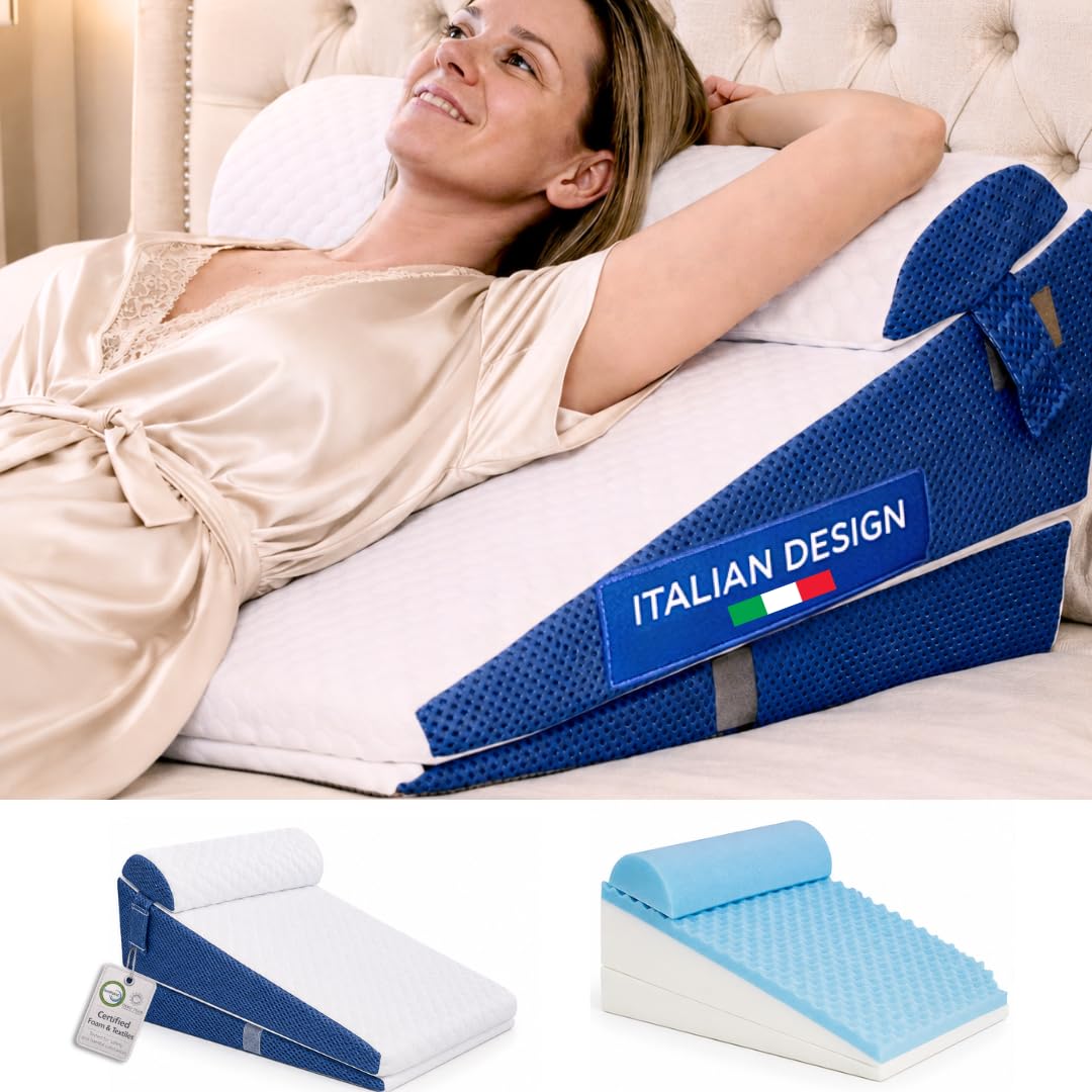 Ritalia Cuscino adulti 60x60x30 cm, bianco, Gel Memory Foam, fodera in poliestere e bambù | Regolabile, base antiscivolo, fodera lavabile | Supporto letto