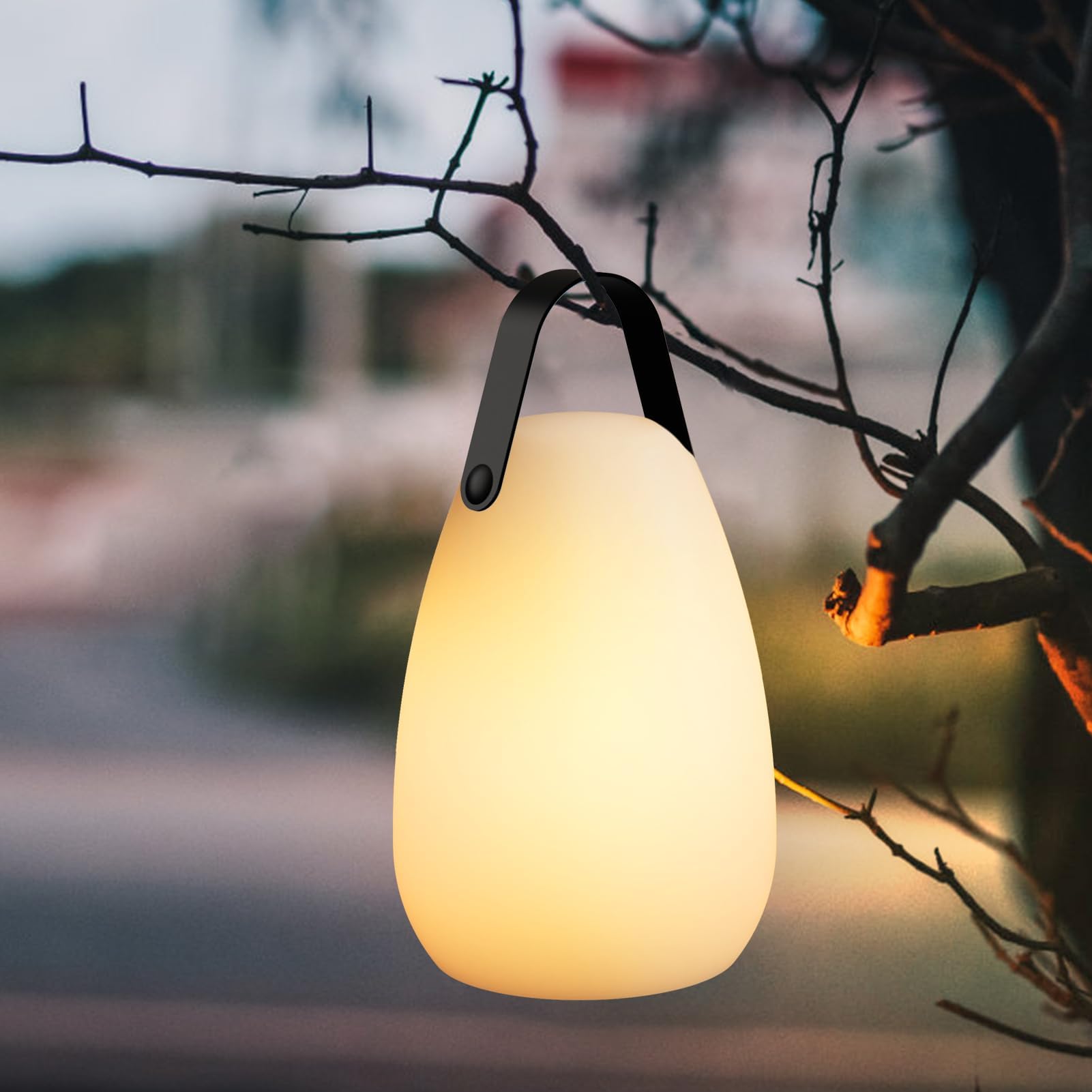 FUYO 2er Set Outdoor Lampe LED Akku Tischleuchte Tragbare Kabellos Dimmbare Tischlampe mit 8 Farben Farbwechsel Gartenlampe perfekt für schlafzimmer wohnzimmer außen BBQ garten ostern(Glatt)