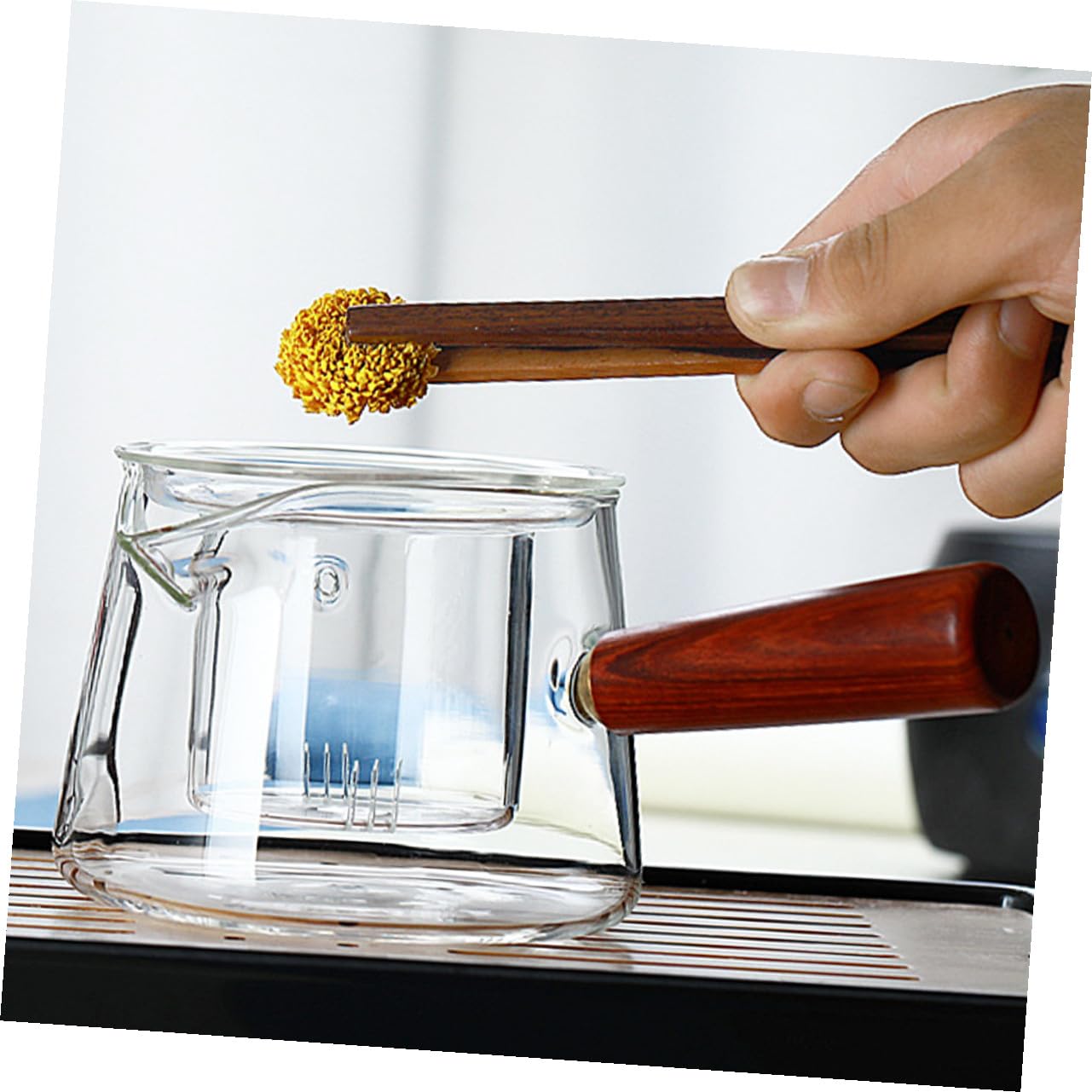 Teiera di Vetro da 500ml Infusore, Design Staccabile | Facile da Pulire, Comoda per Versare Tè, per Tisane Cinesi e Tè Kung Fu, Vetro Trasparente