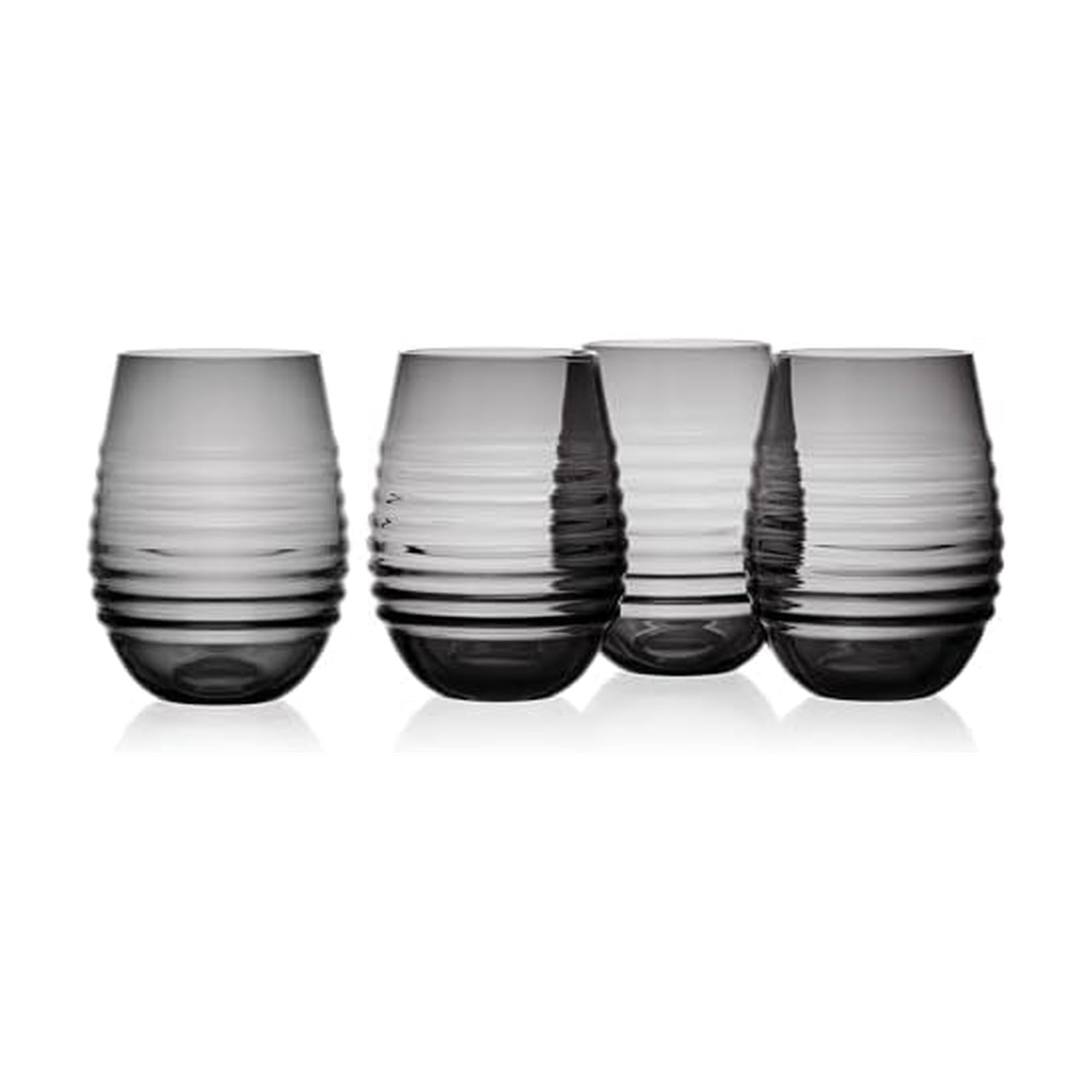 MIKASA Ciara Smoke - Juego de 4 vasos de vino sin tallo, 18 onzas
