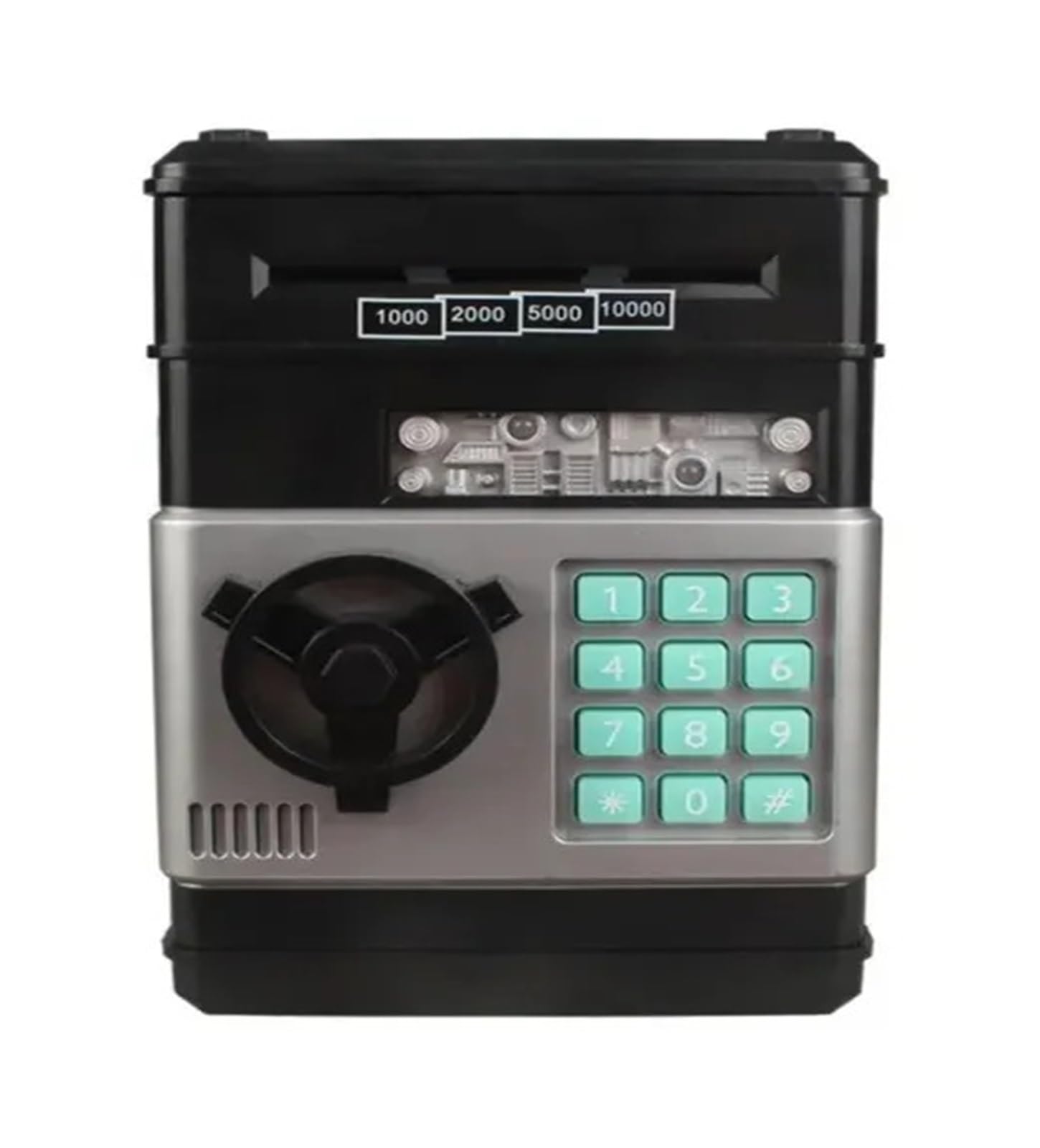 Mini Safe, Electronic Piggy Bank Password Safe Box Money Boxes For Children Digital Coins Cash Saving Deposit Atm Machine Kid Gifts(Blu)