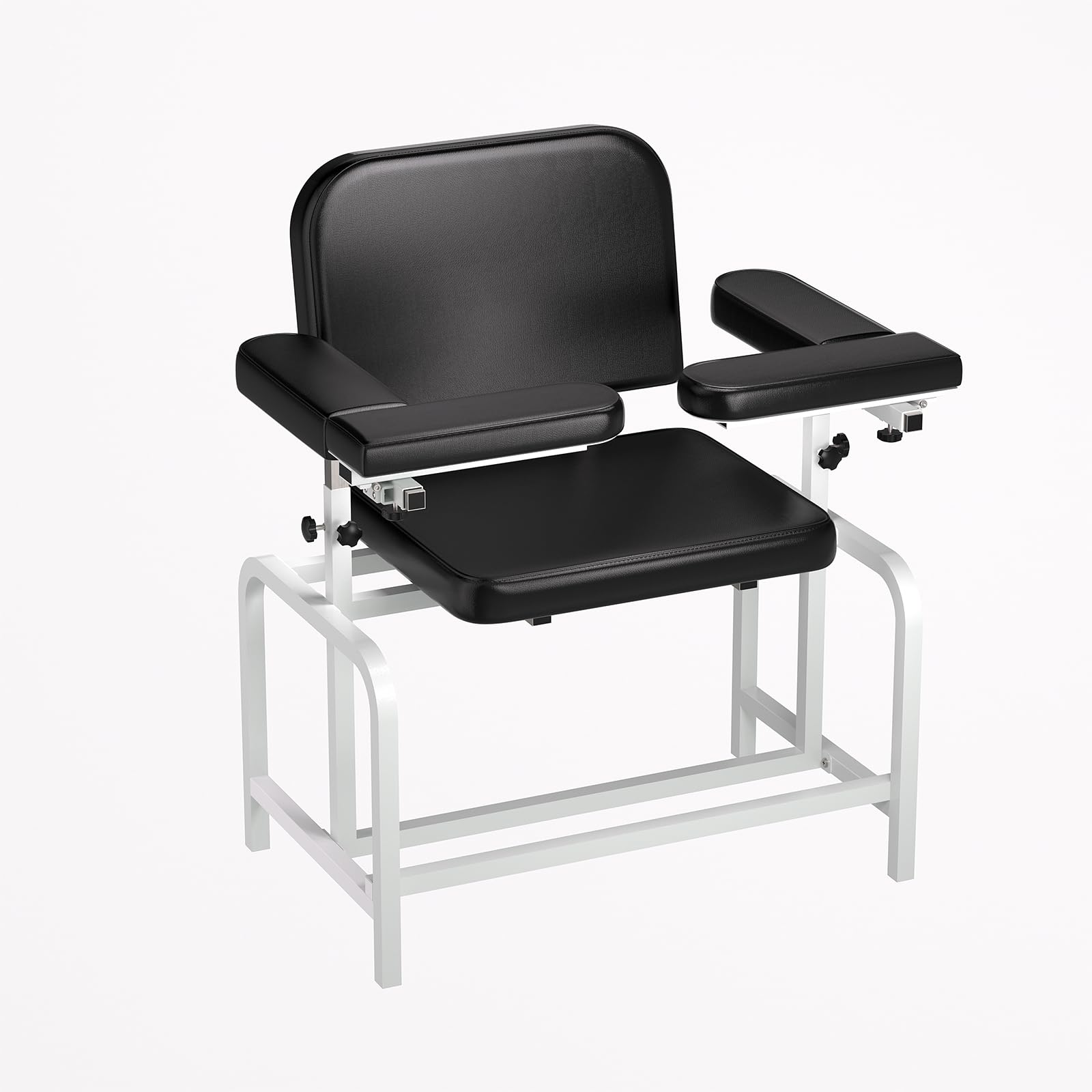 Blood Drawing Phlebotomy Chair with Adjustable Armrest - Extra Large Comfortable Padded Medical Chairs for Hospital Clinic Lab Medical Facilities (Black)