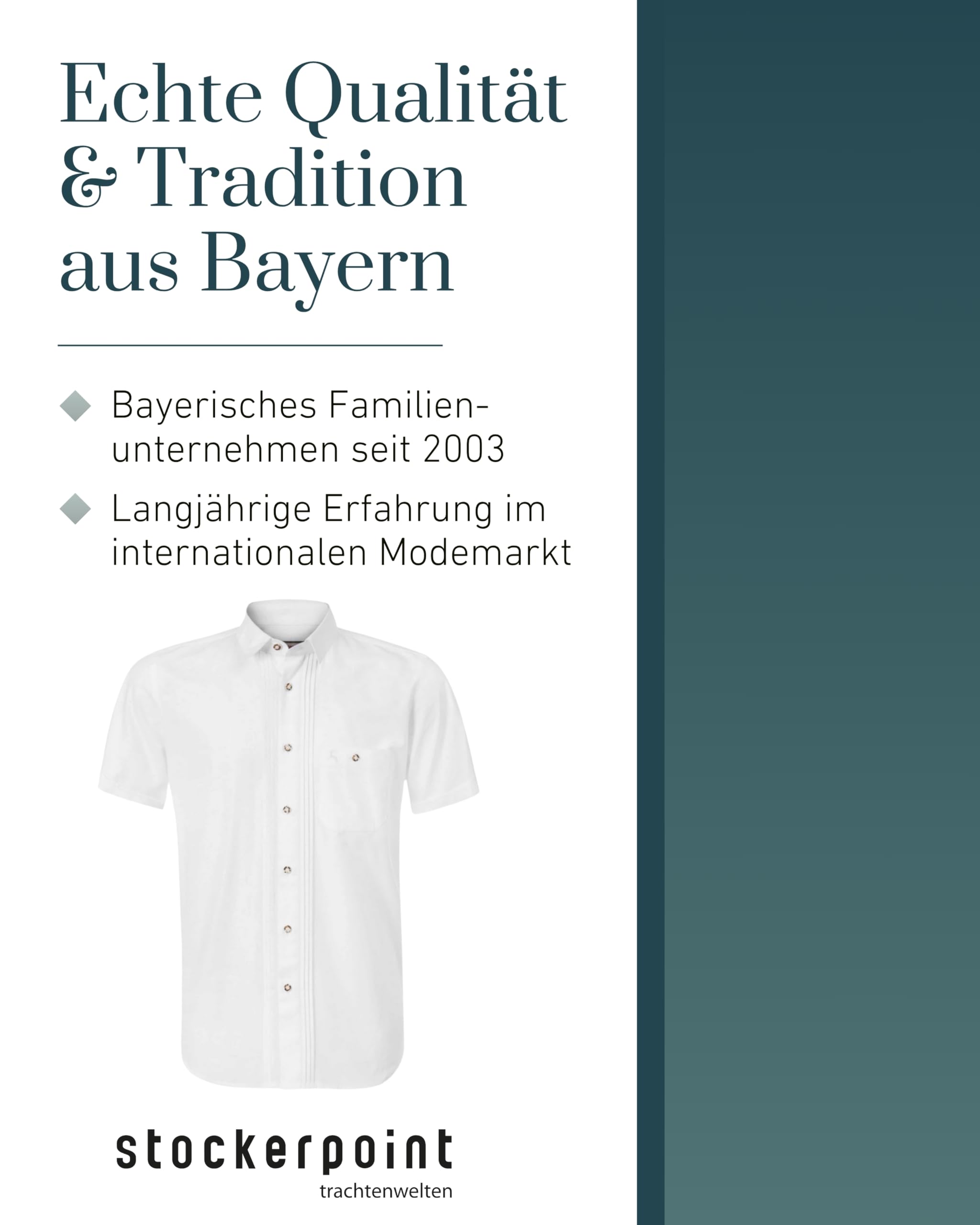 Stockerpoint Herren Kurzarm Trachtenhemd Bodo I Größe S-2XL I Traditionelles & modernes Design I Atmungsaktiv & pflegeleicht I 100% Baumwolle I Perfekt für Trachten & Festlichkeiten