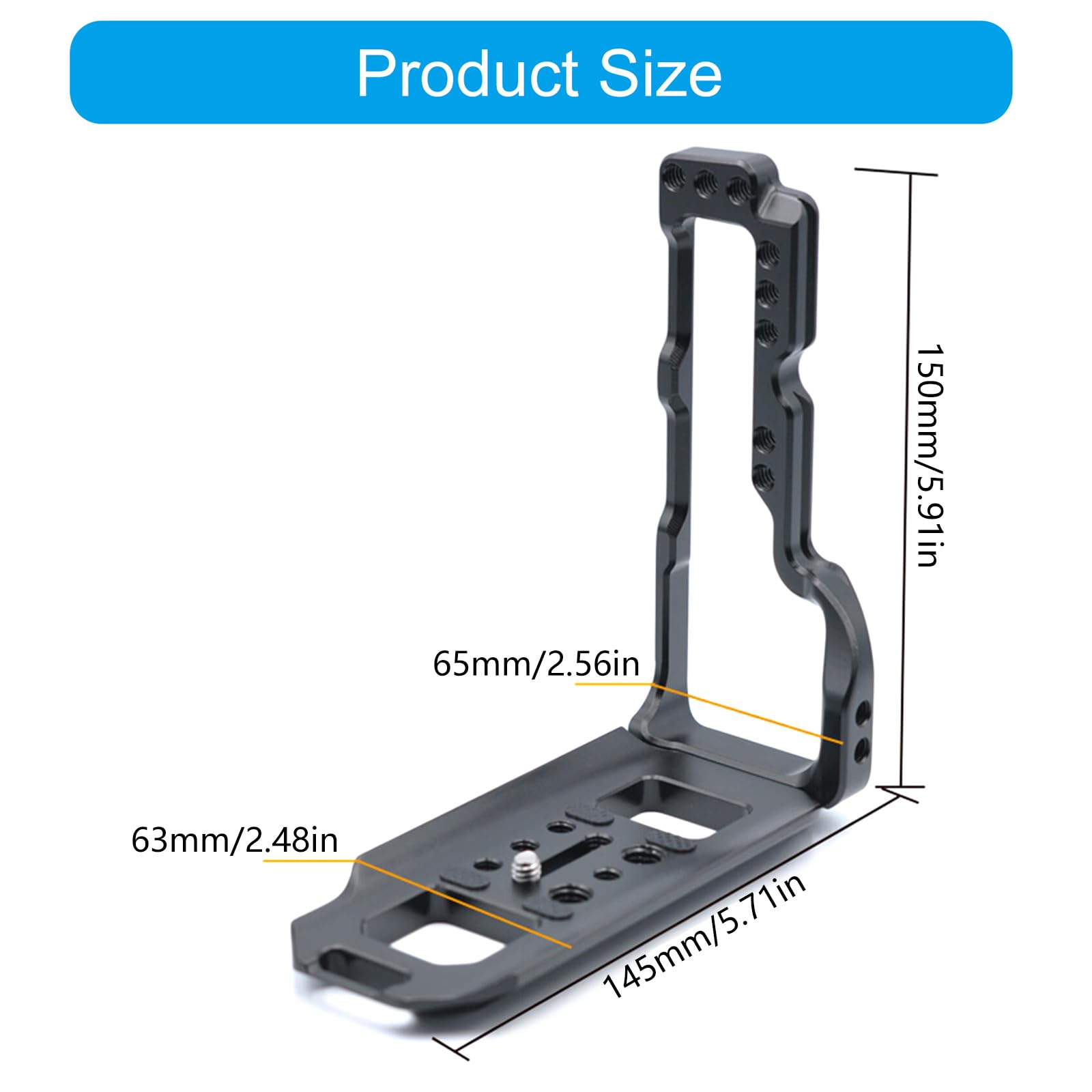 Universals Gabbia per fotocamera in lega di alluminio Piastra G a sgancio rapido per GFX100 Ergonomica per Studio Fotografia Gear Gabbia per fotocamera in lega di alluminio