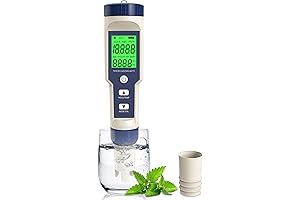 Versatile 5-in-1 Water Quality Monitoring: pH Meter for Drinking Water, Hydroponics, and More