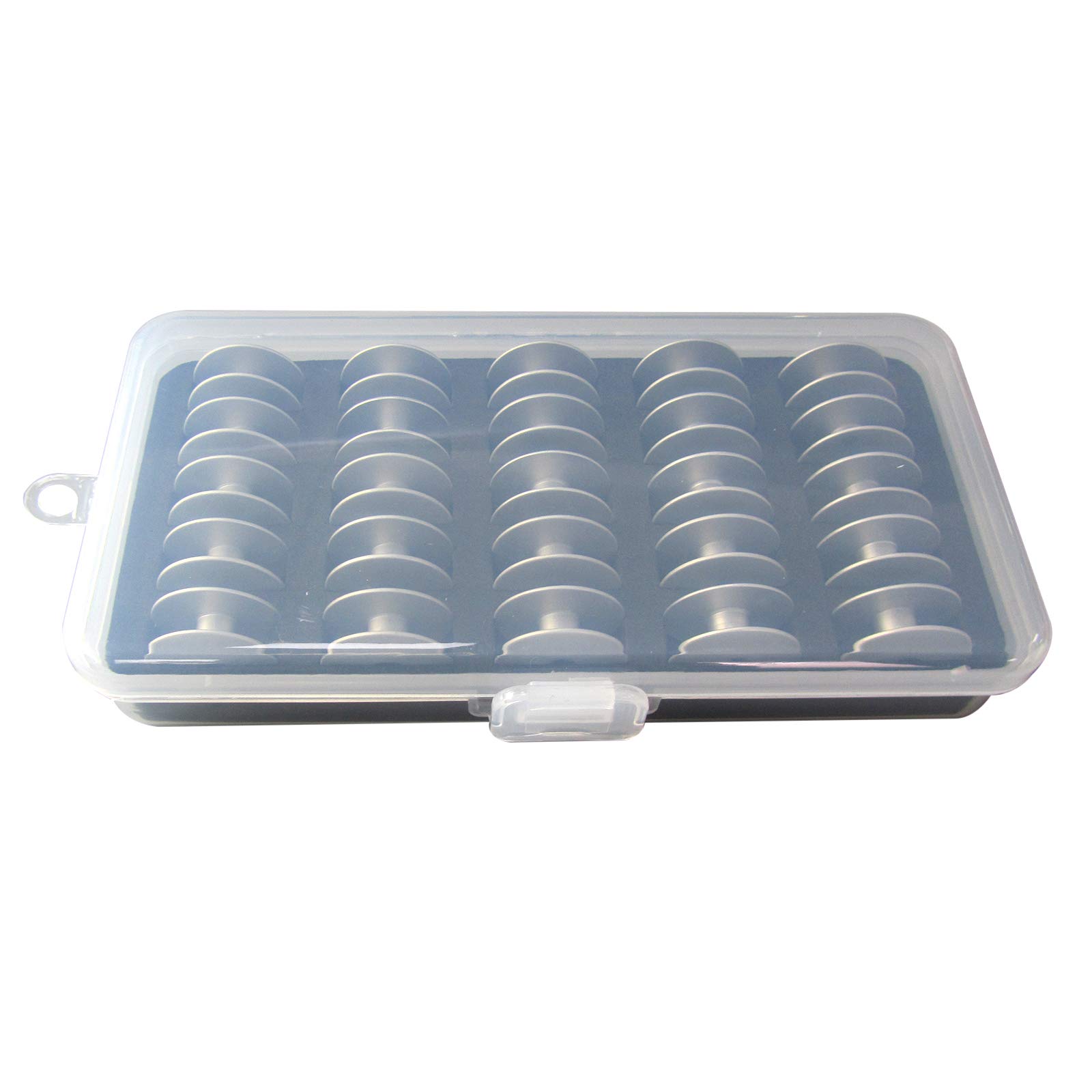 Ckpsms Bobine Alluminio Grandi Formato M Per Macchine Da Cucire - 25 Pezzi Con Scatola - Compatibili Brother, Juki, Pfaff E Altri (#18034A)