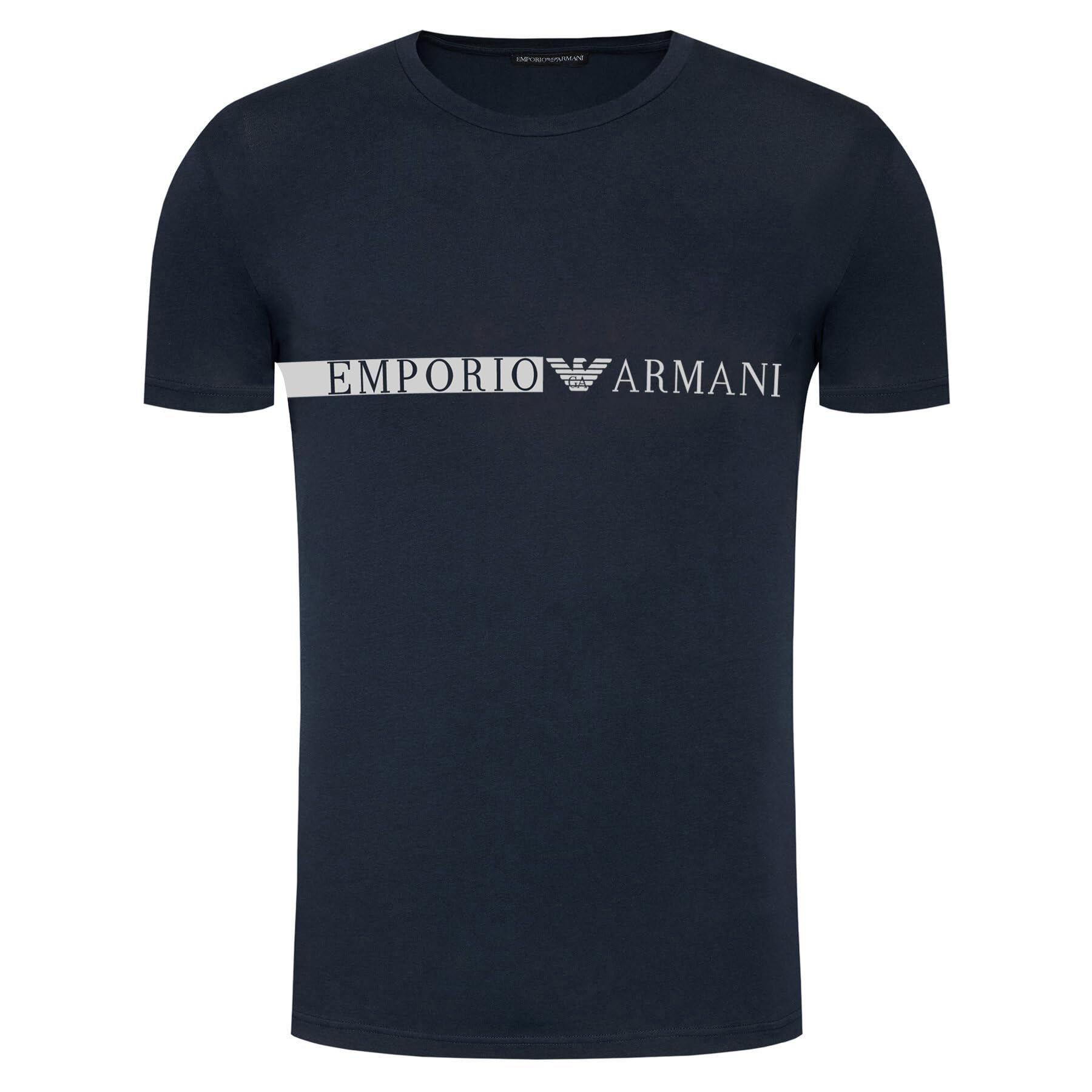 Emporio Armani Maglietta Uomo 111971 2F525, T-Shirt Manica Corta, Girocollo, Slim (Blu Scuro, L)