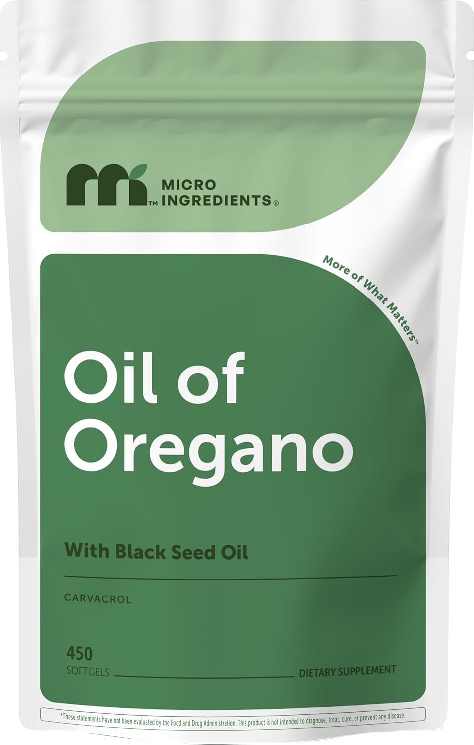 Micro Ingredients Oil of Oregano Softgels with Black Seed Oil, 450 Count | 2-in-1 Oregano Oil & Black Seed Oil Complex | 4X Strength Carvacrol & Thymoquinone Formula* | Non-GMO