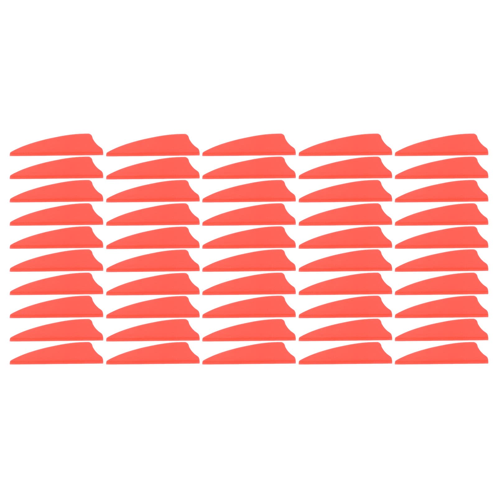 Septpenta 50 PCS Archery Arrows Feather Fletching, Multicolor Parabolic Arrow Feather Fletching, Archery Turkey Feather Fletching, Lengths 50Mm/1.96In, 32.00G/1.12Oz(Red)