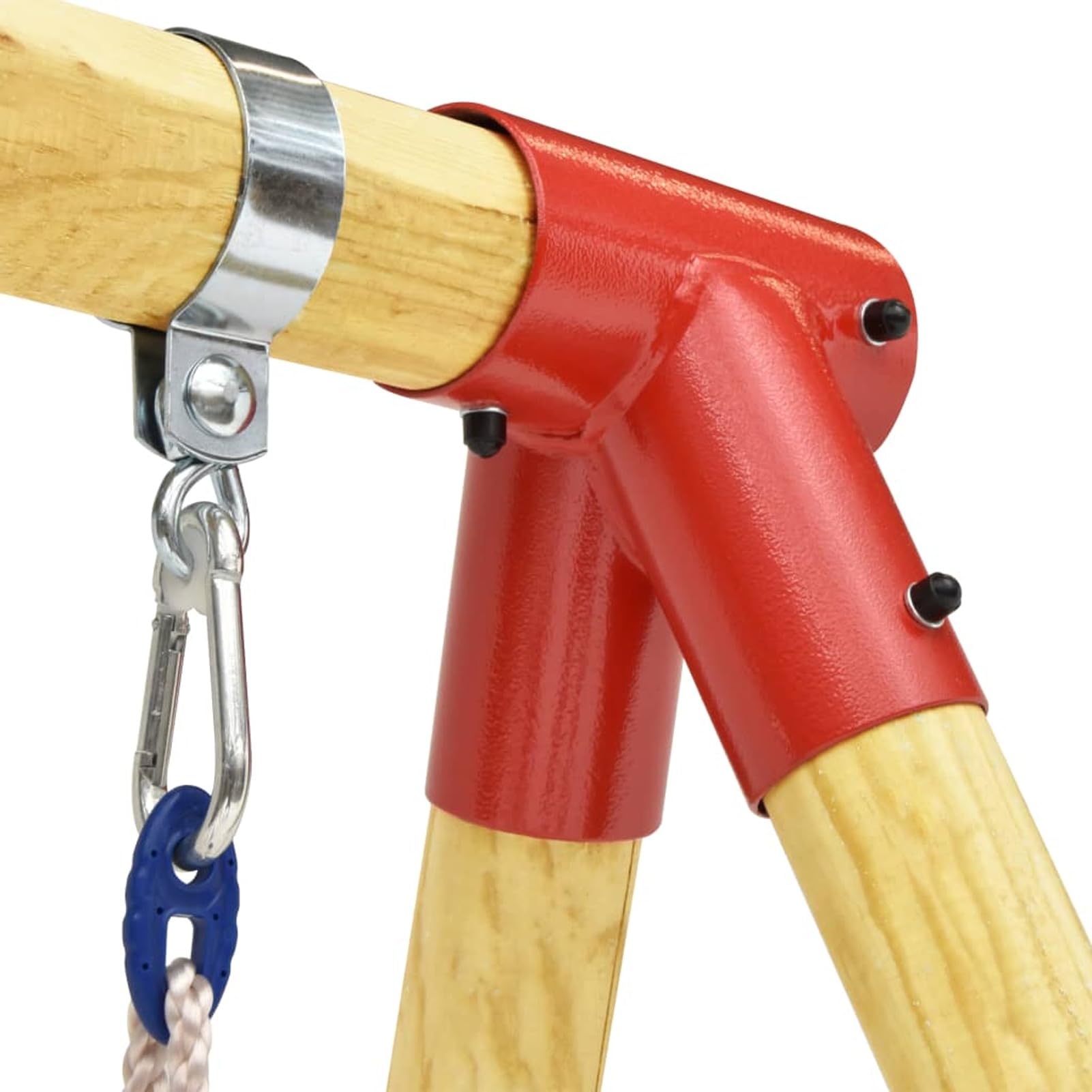Homgoday Columpio de Madera para Exterior con 2 Asientos - Resistente a la Intemperie, Seguro para Niños
