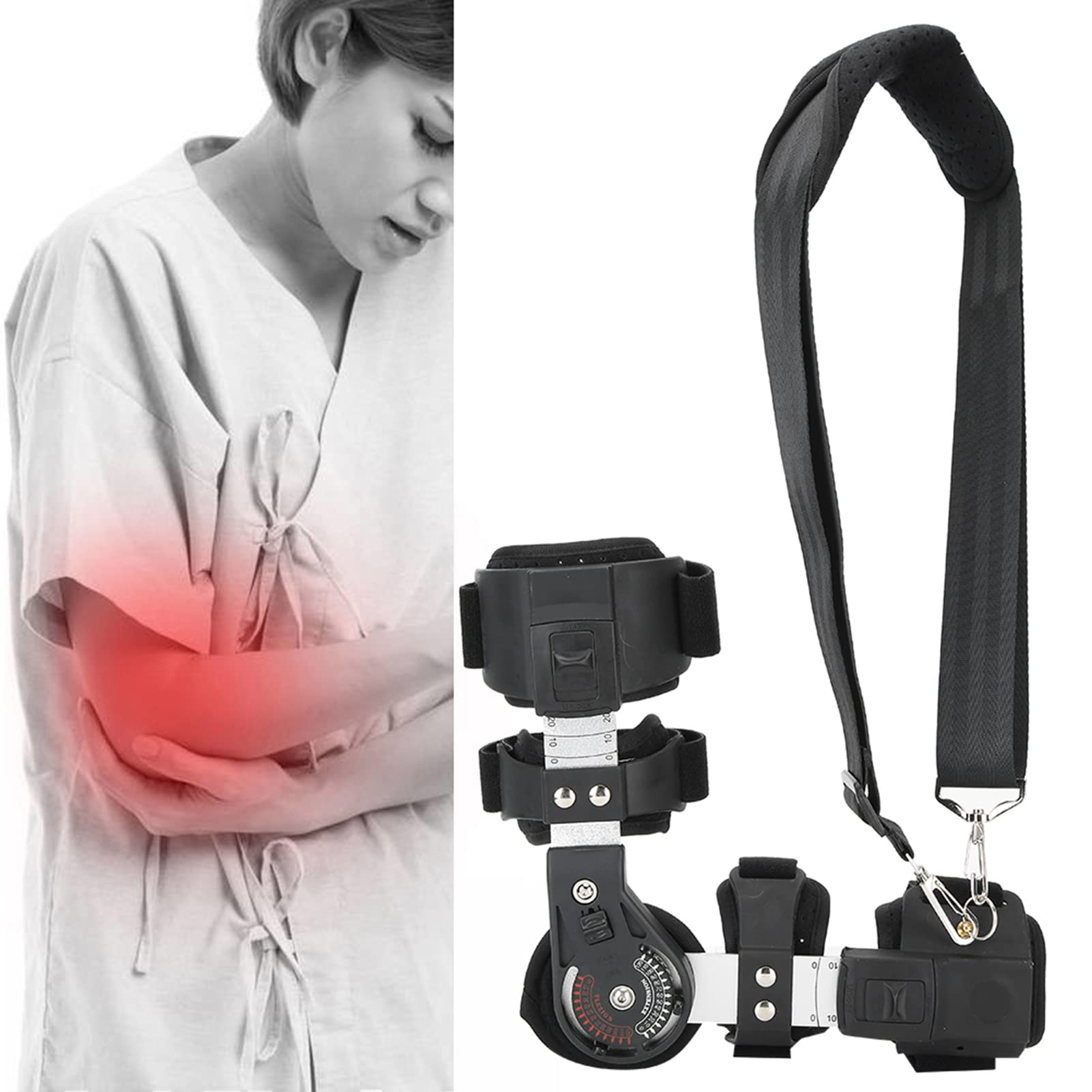 Attelle de coude, attelle de soutien de réadaptation de fracture du coude respirante réglable attelle de coude universelle avec attelle de stabilisation de fronde pour bras droit