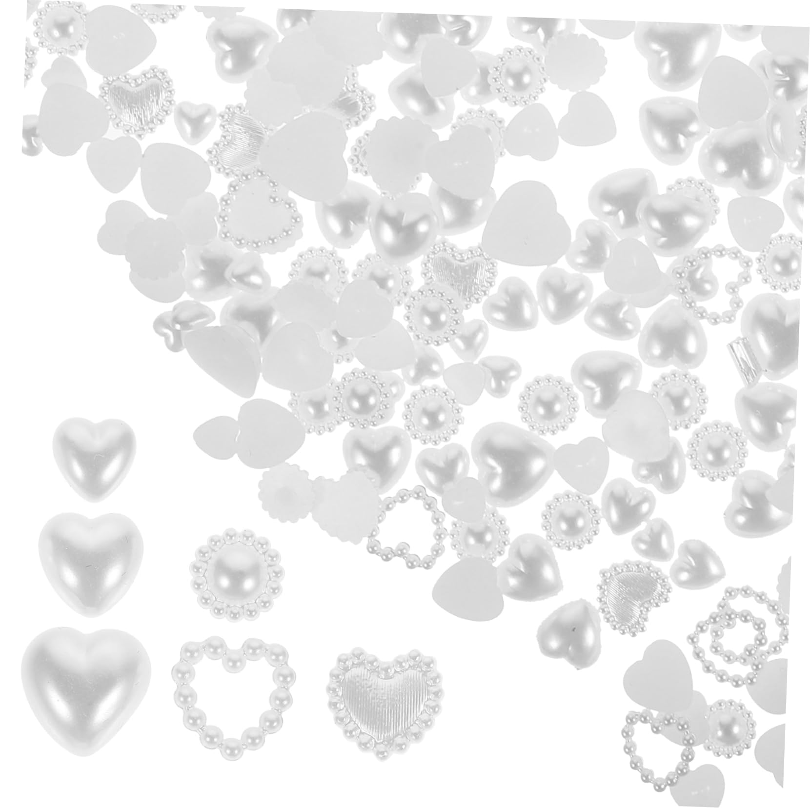 VALICLUD 5 Pezzi accessori per unghie di perle decorazioni mini fascino arte Unghia graziosi ciondoli per unghie abbellimenti per unghie decorazione per unghie plastica bianca