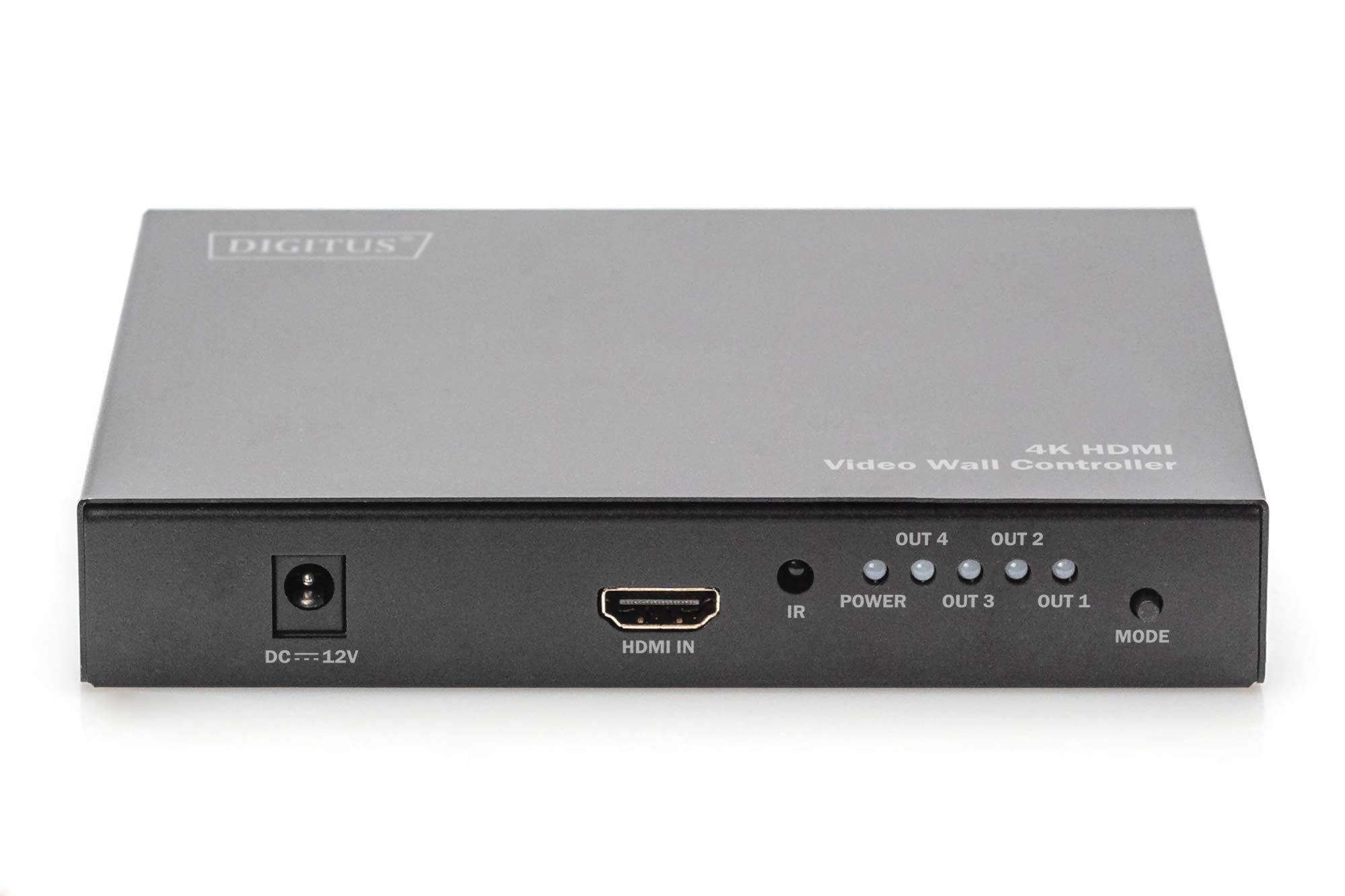 DIGITUS DS-43309 Contrôleur de Mur vidéo 2x2 & Répartiteur HDMI - UHD 4K/60 Hz HDTV : 3840 x 2160p - Sortie : 4X Full HD 60 Hz 1920 x 1080p - Modes d'affichage : 2x2, 1x2, 2x1, 1x3, 3x1, 1x4, 4x1