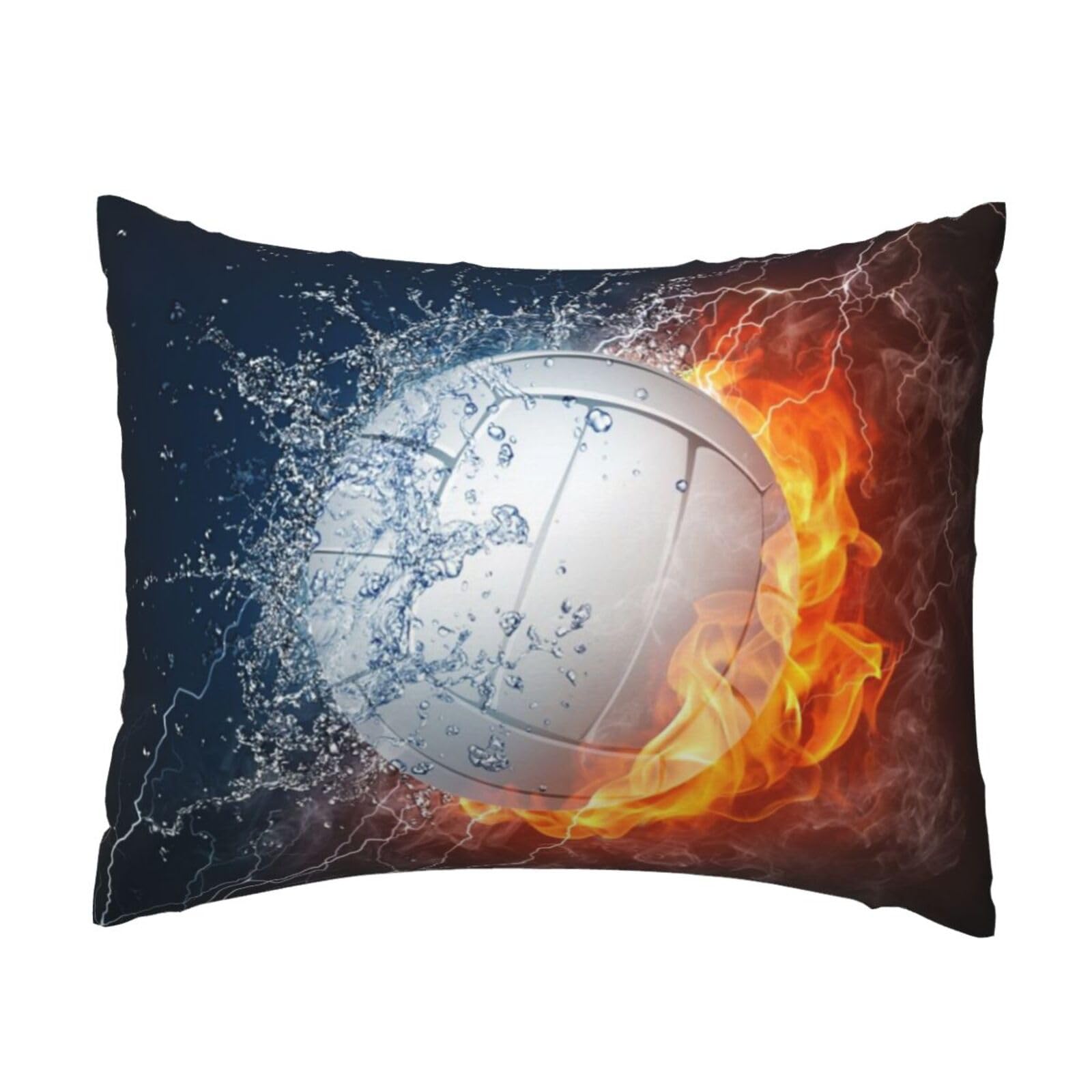 YFSGDLBN Ice and Fire Volleyball printed Pillow Case 20x26in decorative Cushion Cover pillowcase