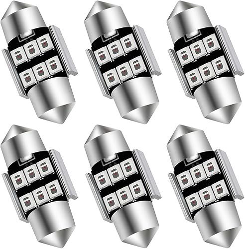 Miniatura 102 de AUXLIGHT DE3175 DE3021 6418 6411 211-2 212-2 578 569 Canbus Bombillas LED de luz interior sin errores 6000K Xenon Blanco, Super brillante 6SMD chips