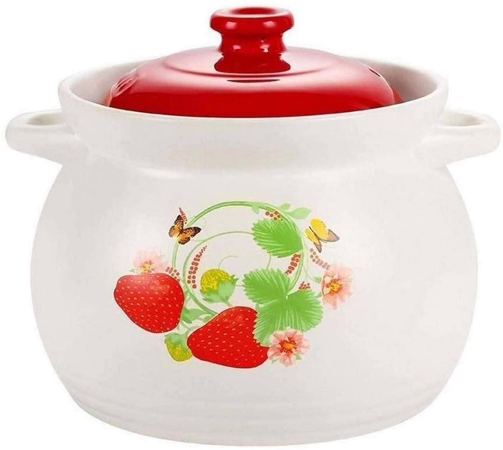 METTEOR Clay Casserole Pot Terracotta Stew Ceramic - Burn Resistance And No Cracking Upgrade Nutrition Keep Temperature Taste-capacity 3.5l