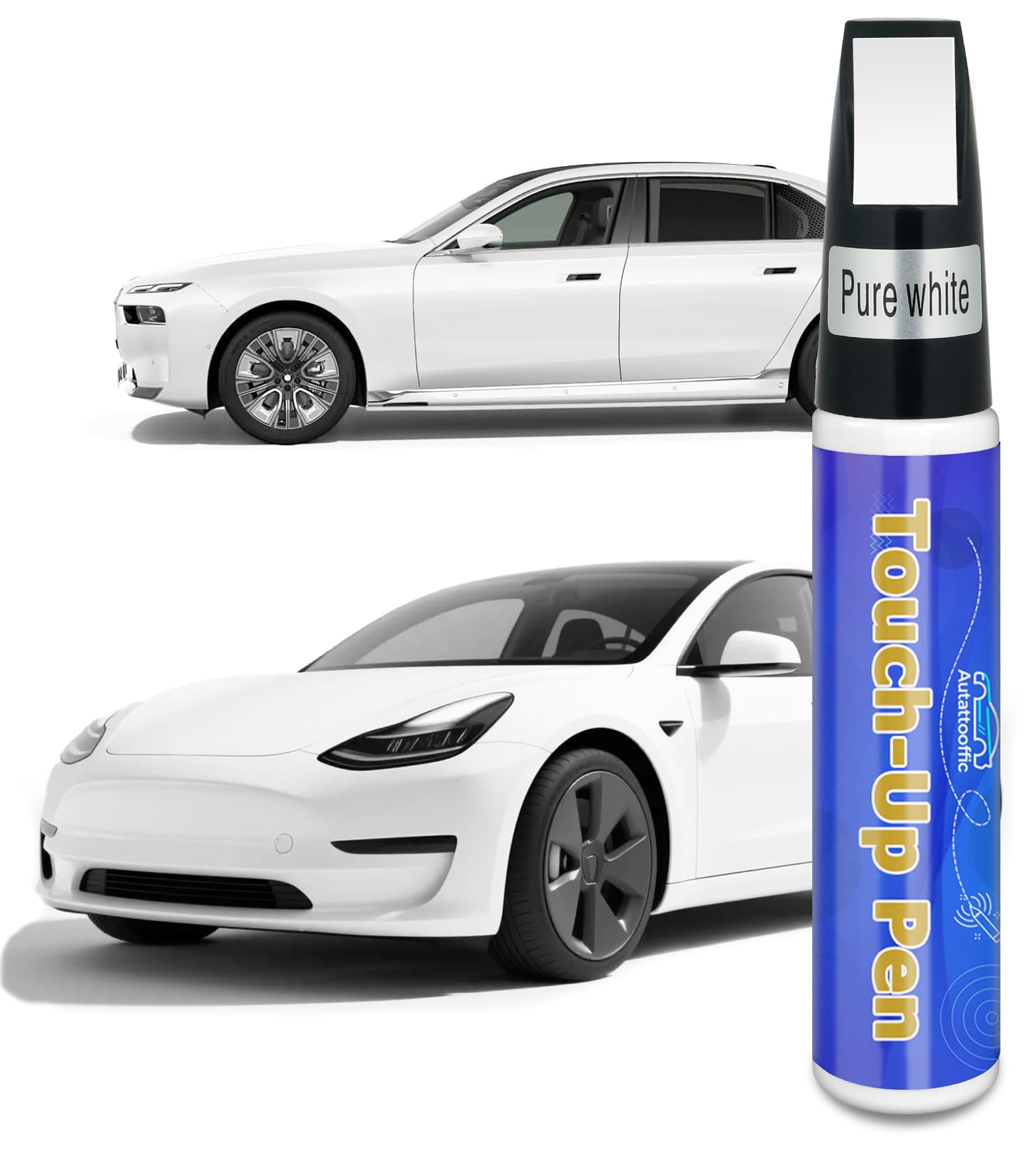 Lápiz de retoque para pintura de coche blanca, pintura de retoque para el color del coche, lápiz reparador de rayones de coche preciso, removedor de rayones de coche duradero, reparación rápida y sencilla de vehículos, reparación de rayones de llantas