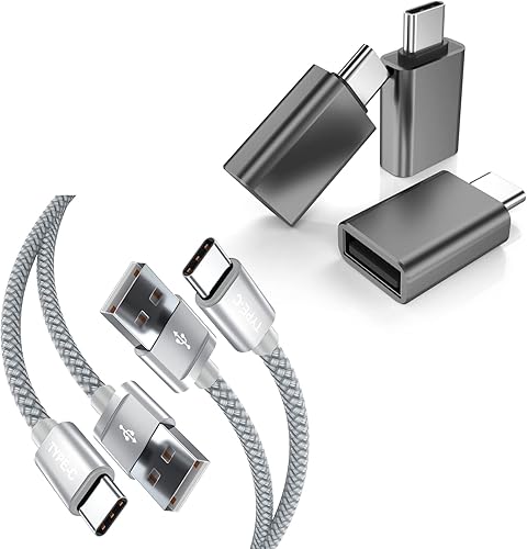 Cable de carga USB tipo C de 6.6 pies con adaptador Thunderbolt 3 OTG, compatible con MacBook Pro, iPad Air 4 4th Mini 6, S21, 21, Microsoft Surface